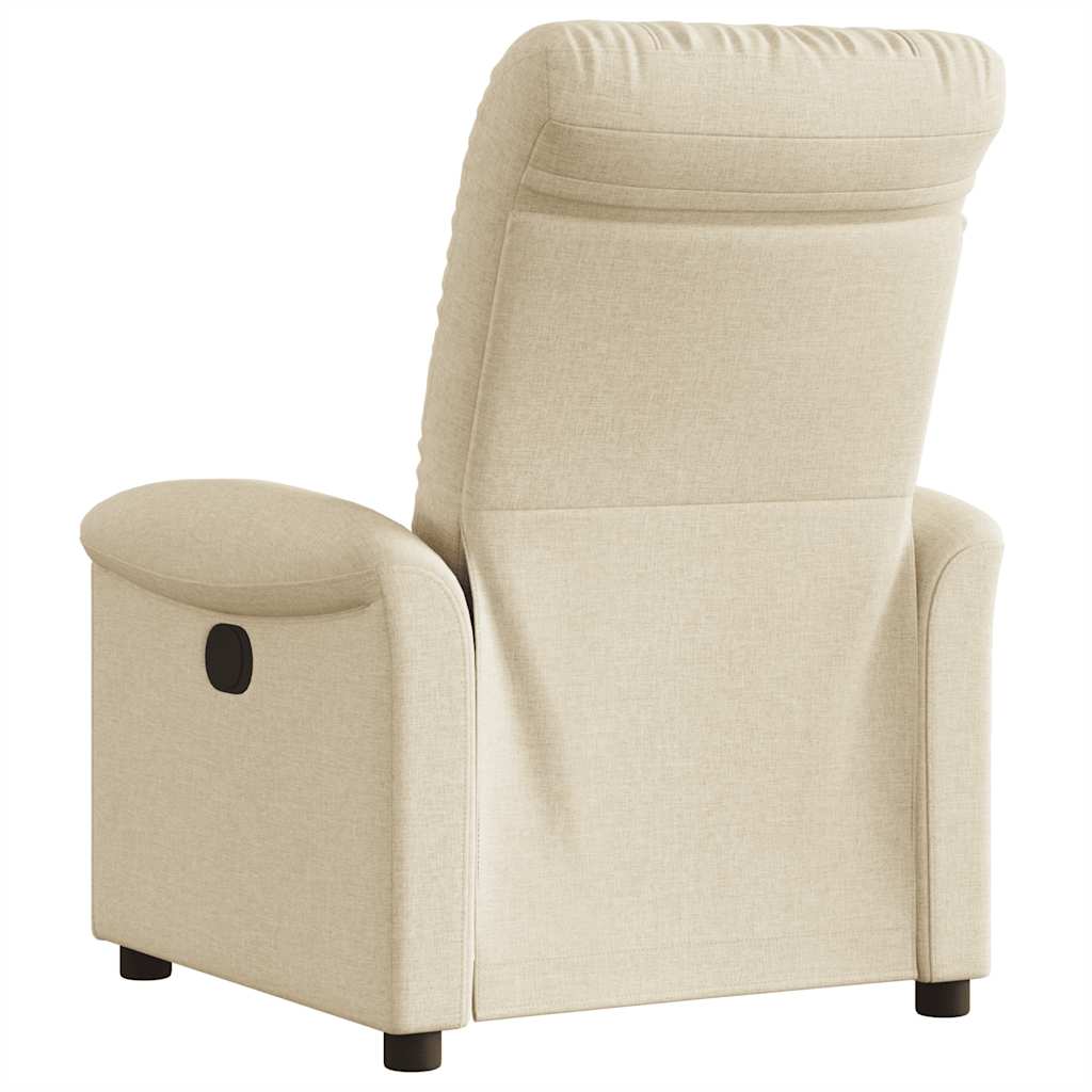 Fotoliu rabatabil electric, crem, material textil — imaginea 7