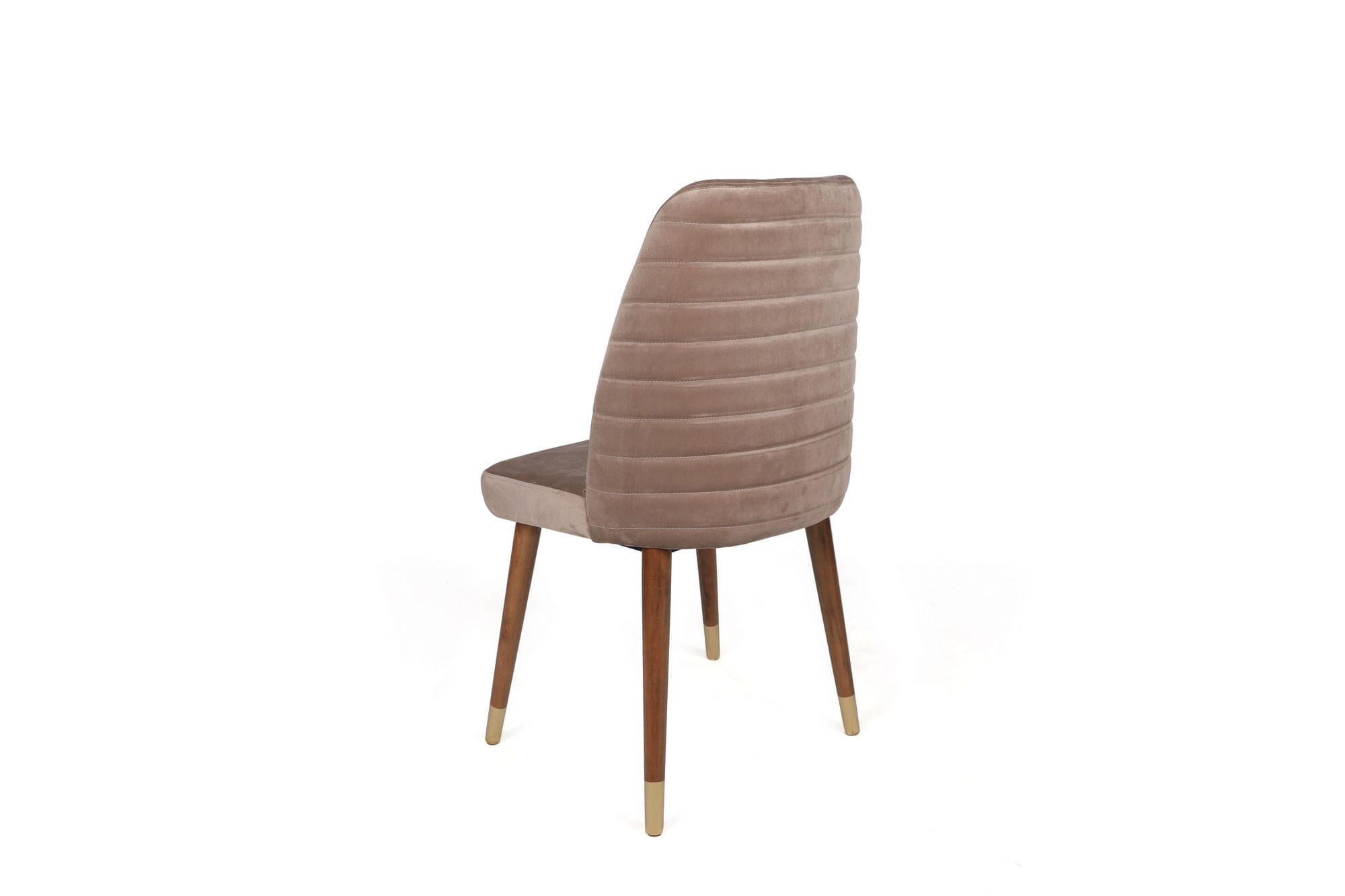 Set scaune, Hanah Home, catifea, bej, nuc, auriu, 50x49x90 cm, 2 bucati — imaginea 3