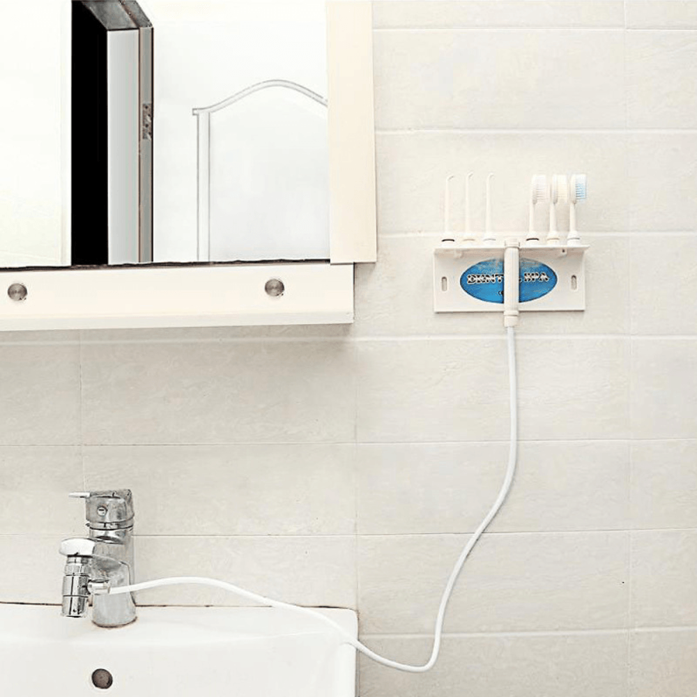 Irigator Oral Profesional pentru dus bucal, Dental Spa, cu legare direct la bacteria chiuvetei din baie, 6 capete