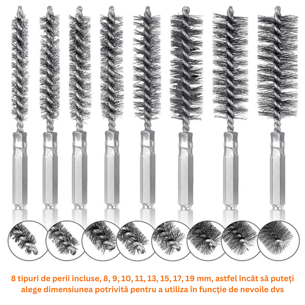 Set 8 perii prindere hexagonala pentru bormasina,alezare,curatare,slefuire si lustruire,indepartarea vopselei si ruginii - 1 | YEO