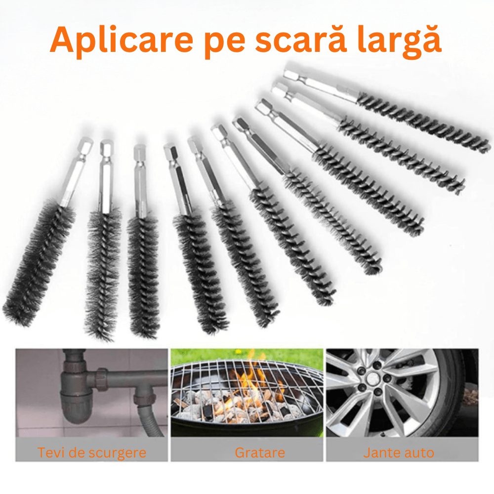 Set 8 perii prindere hexagonala pentru bormasina,alezare,curatare,slefuire si lustruire,indepartarea vopselei si ruginii - 2 | YEO