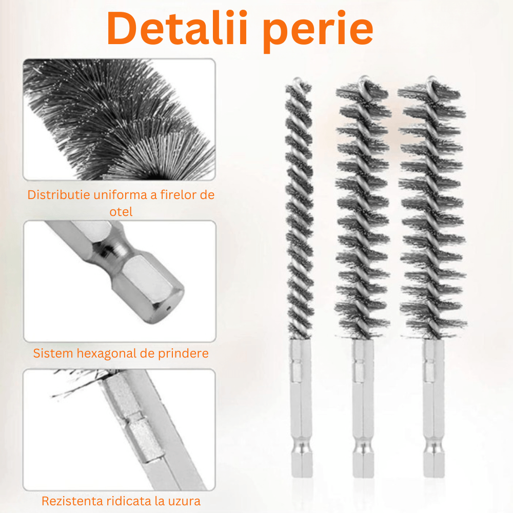 Set 8 perii prindere hexagonala pentru bormasina,alezare,curatare,slefuire si lustruire,indepartarea vopselei si ruginii - 3 | YEO
