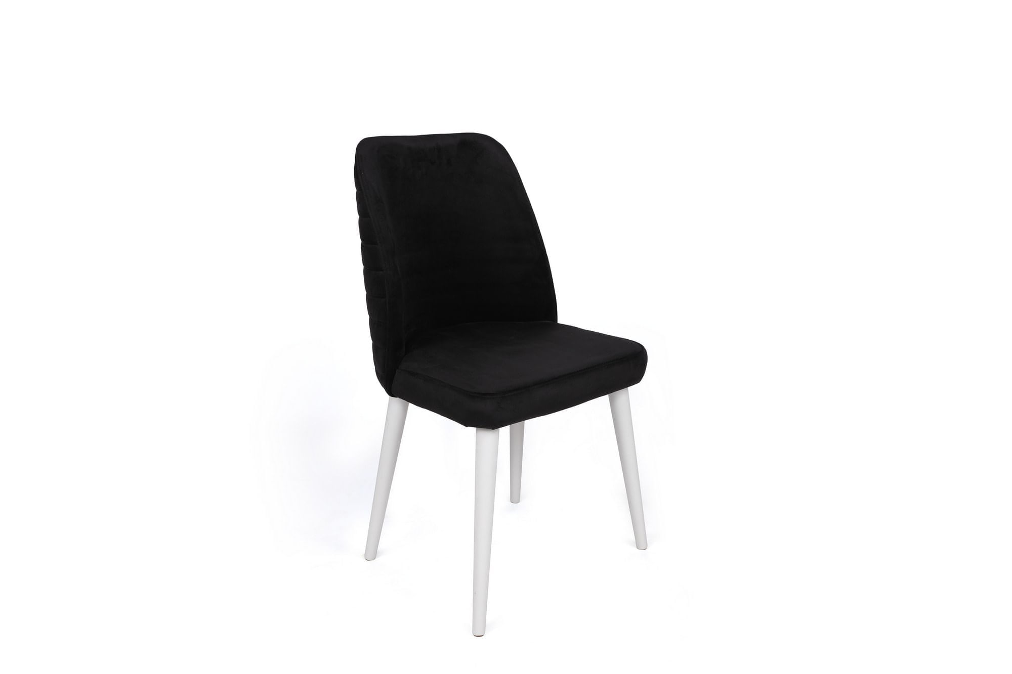 Set scaune, Hanah Home, catifea, negru alb, 50x49x90 cm, 2 bucati — imaginea 2
