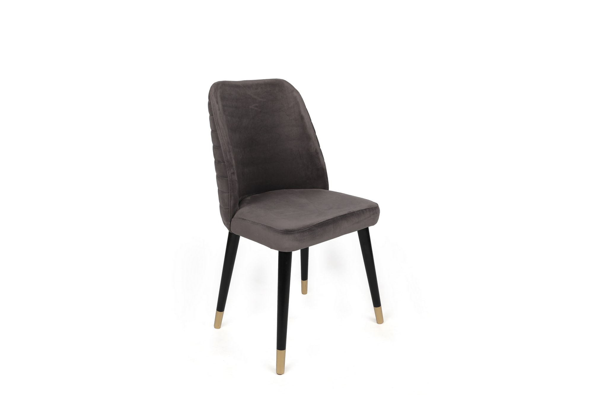 Set scaune, Hanah Home, catifea, antracit negru auriu, 50x49x90 cm — imaginea 2