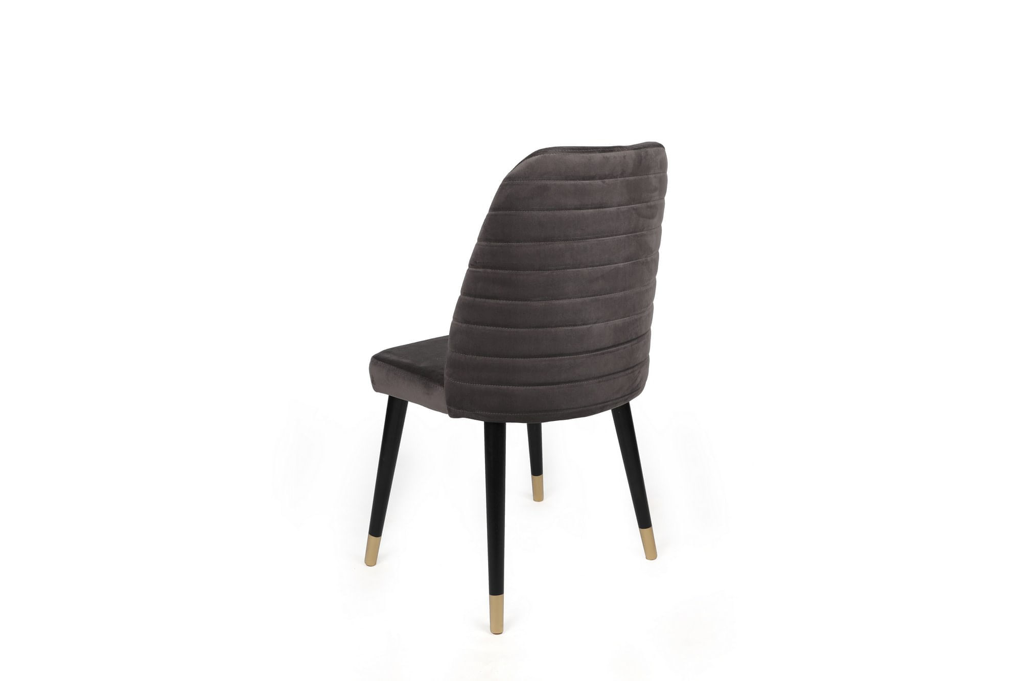 Set scaune, Hanah Home, catifea, antracit negru auriu, 50x49x90 cm — imaginea 3