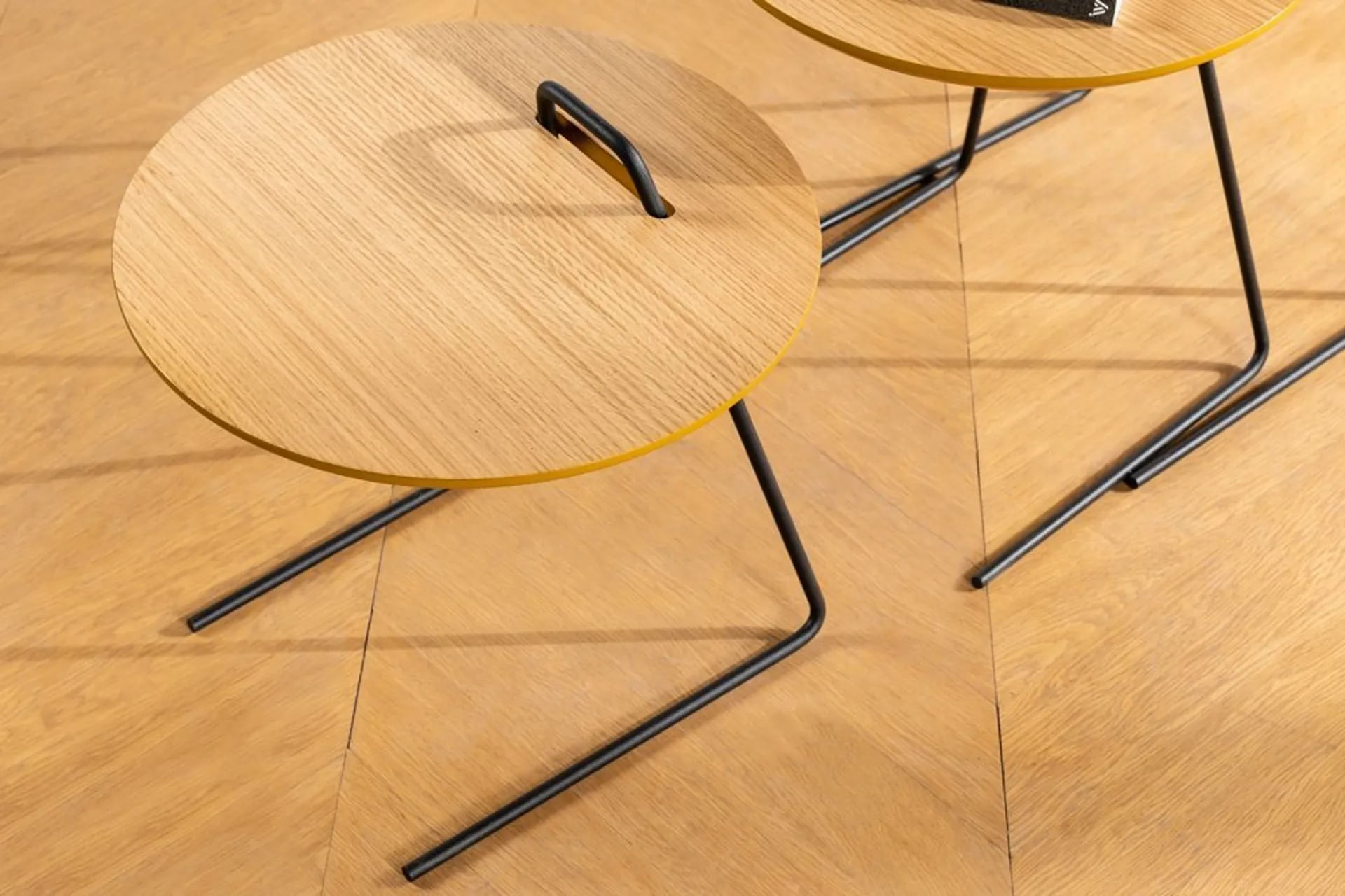 Set masute de cafea, Hanah Home, mdf, natural, 3 bucati, 45x59x45 cm — imaginea 4