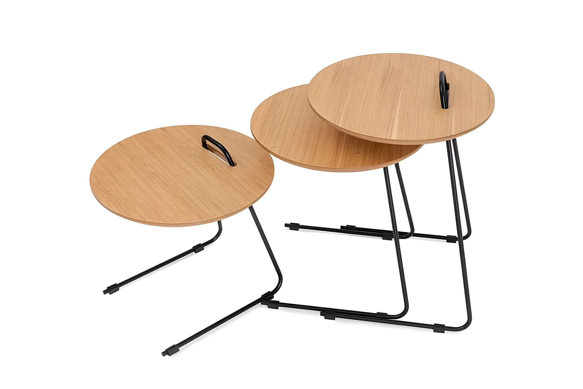 Set masute de cafea, Hanah Home, mdf, natural, 3 bucati, 45x59x45 cm — imaginea 7