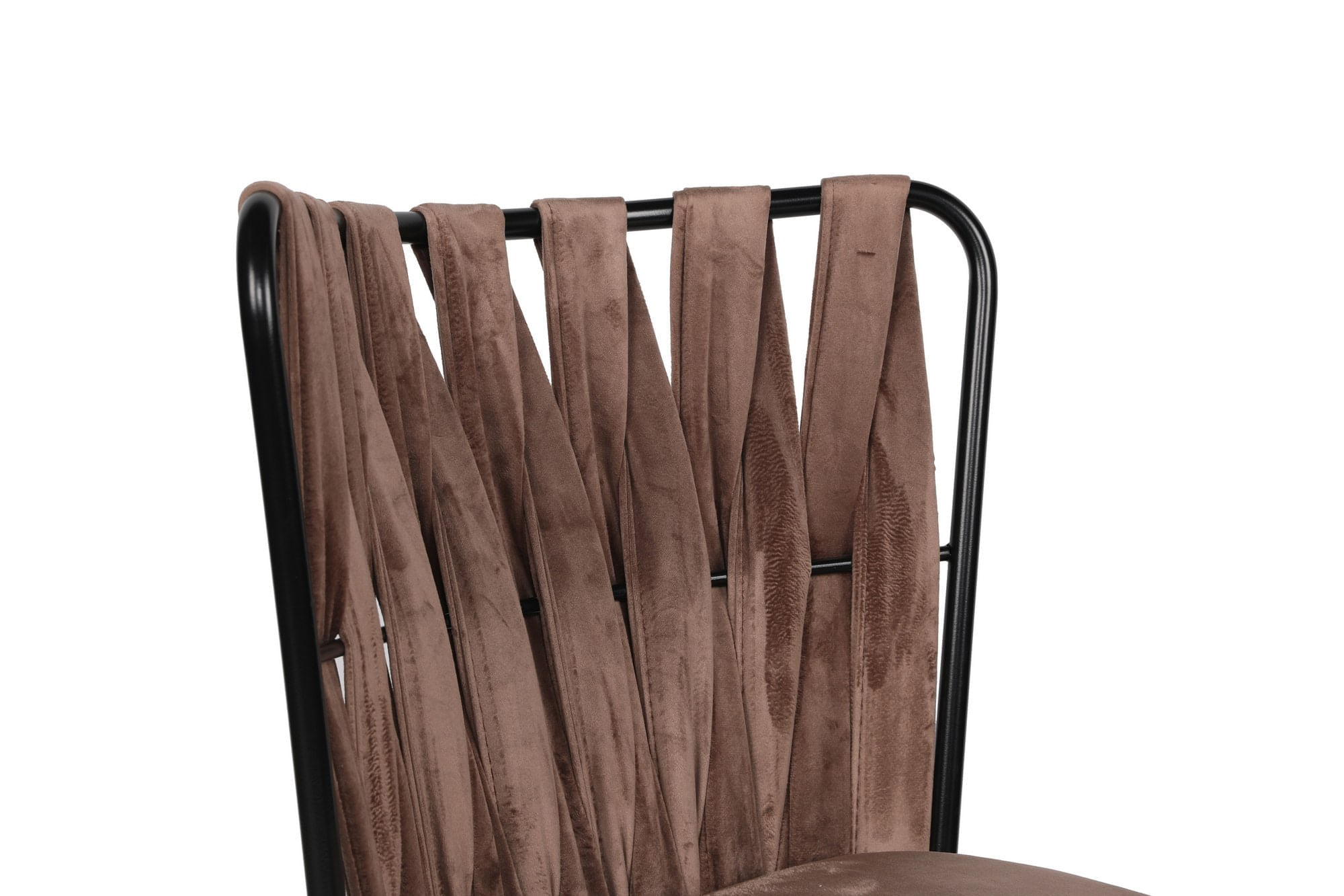Set scaune, Hanah Home, metal, catifea, maro deschis negru, 43x43x82 cm — imaginea 4