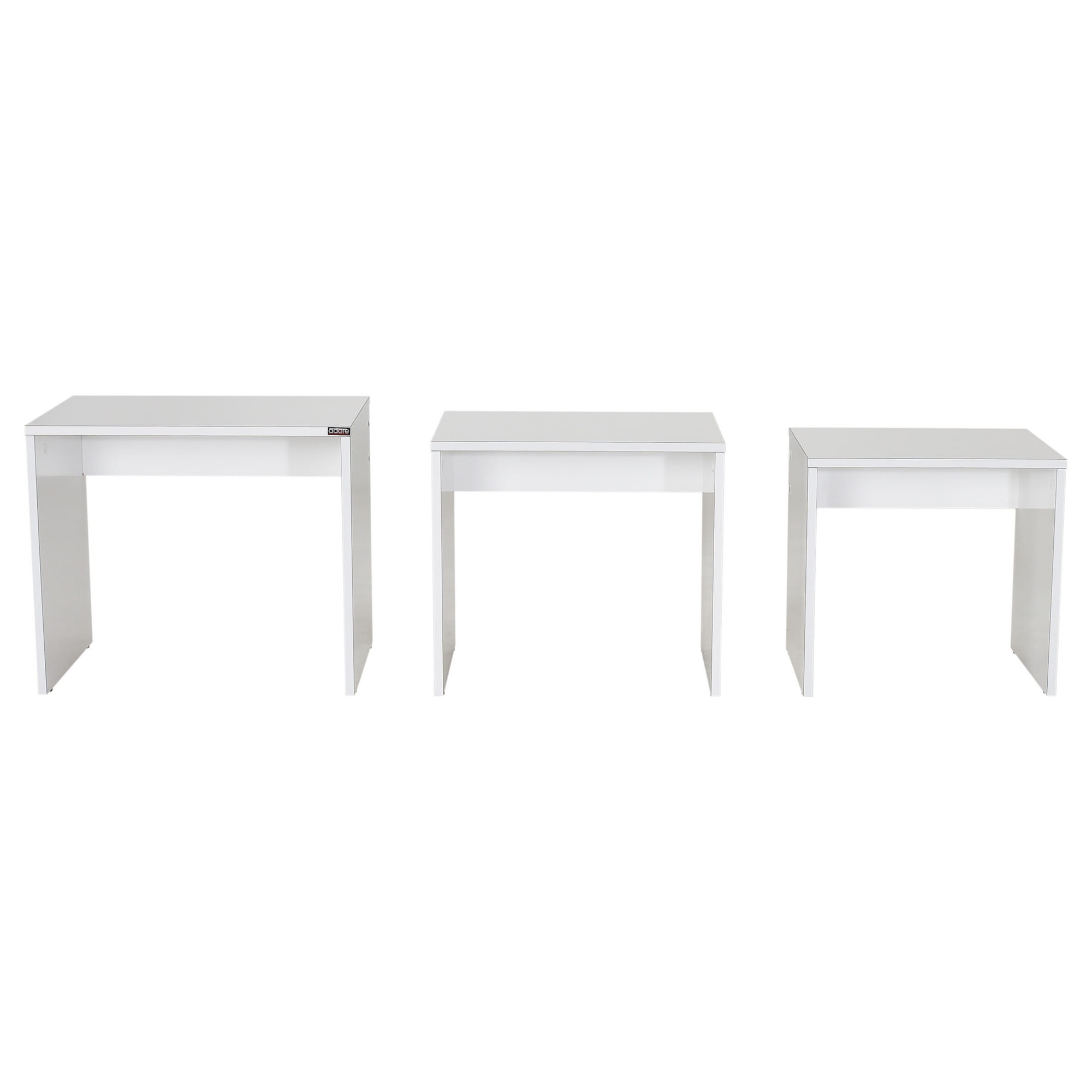 Set masute de cafea, Hanah Home, pal melaminat, alb, 45x42x36 cm, 50x45x38 cm, 55x47x40 cm — imaginea 10