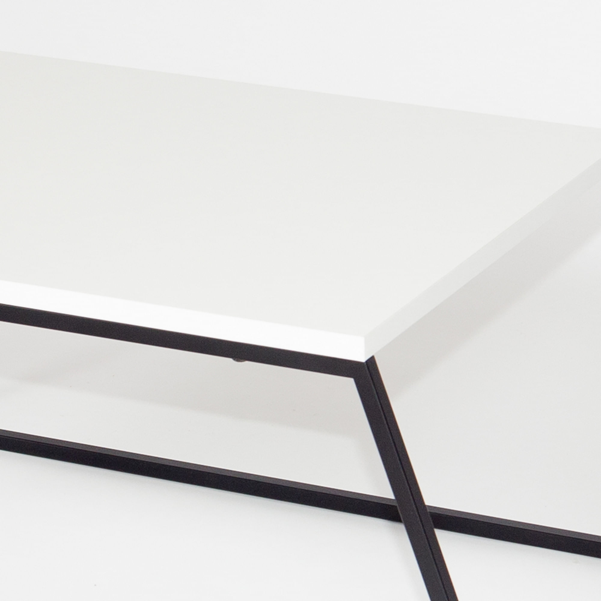 Set masute de cafea, Hanah Home, pal melaminat si metal, alb si negru, 88x50x38 cm si 57x55x45 cm — imaginea 5