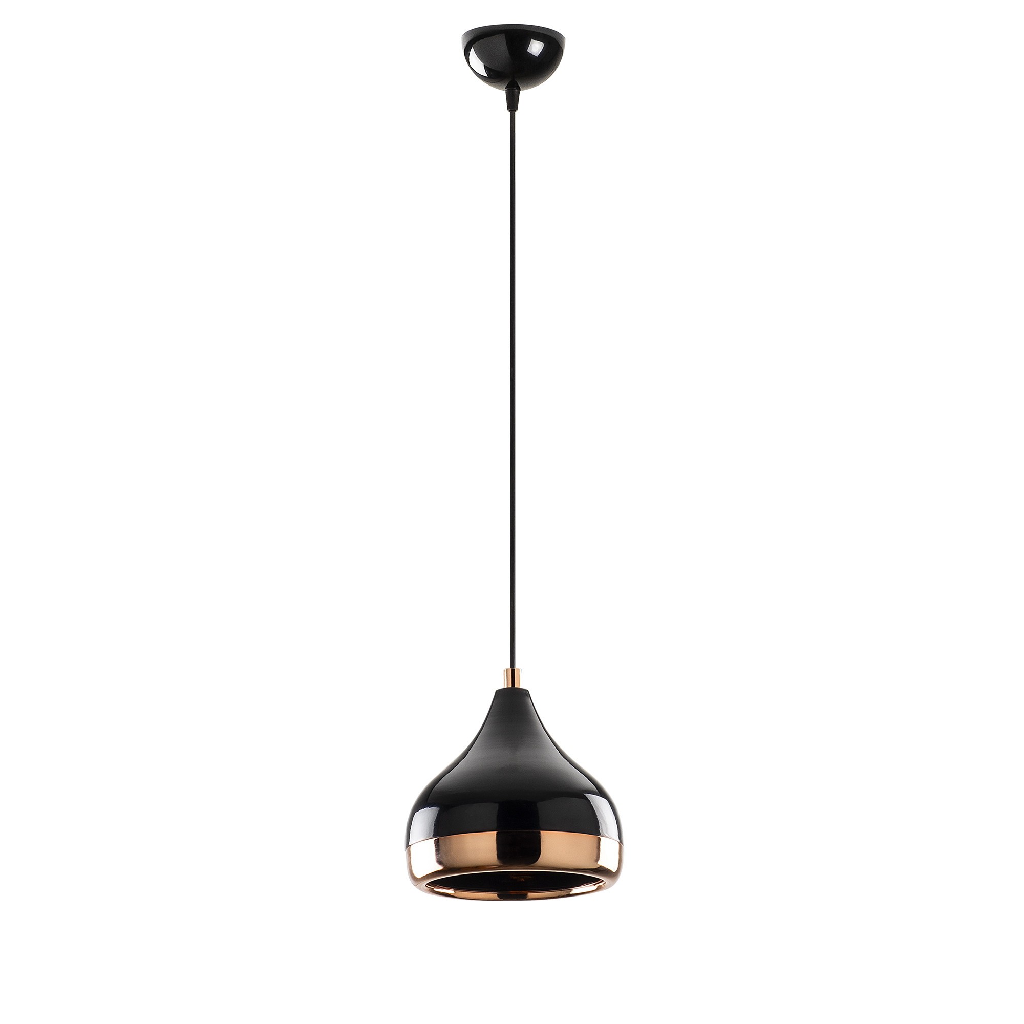 Lustra, Opviq, fier, negru cupru, diametru 17 cm, inaltime reglabila