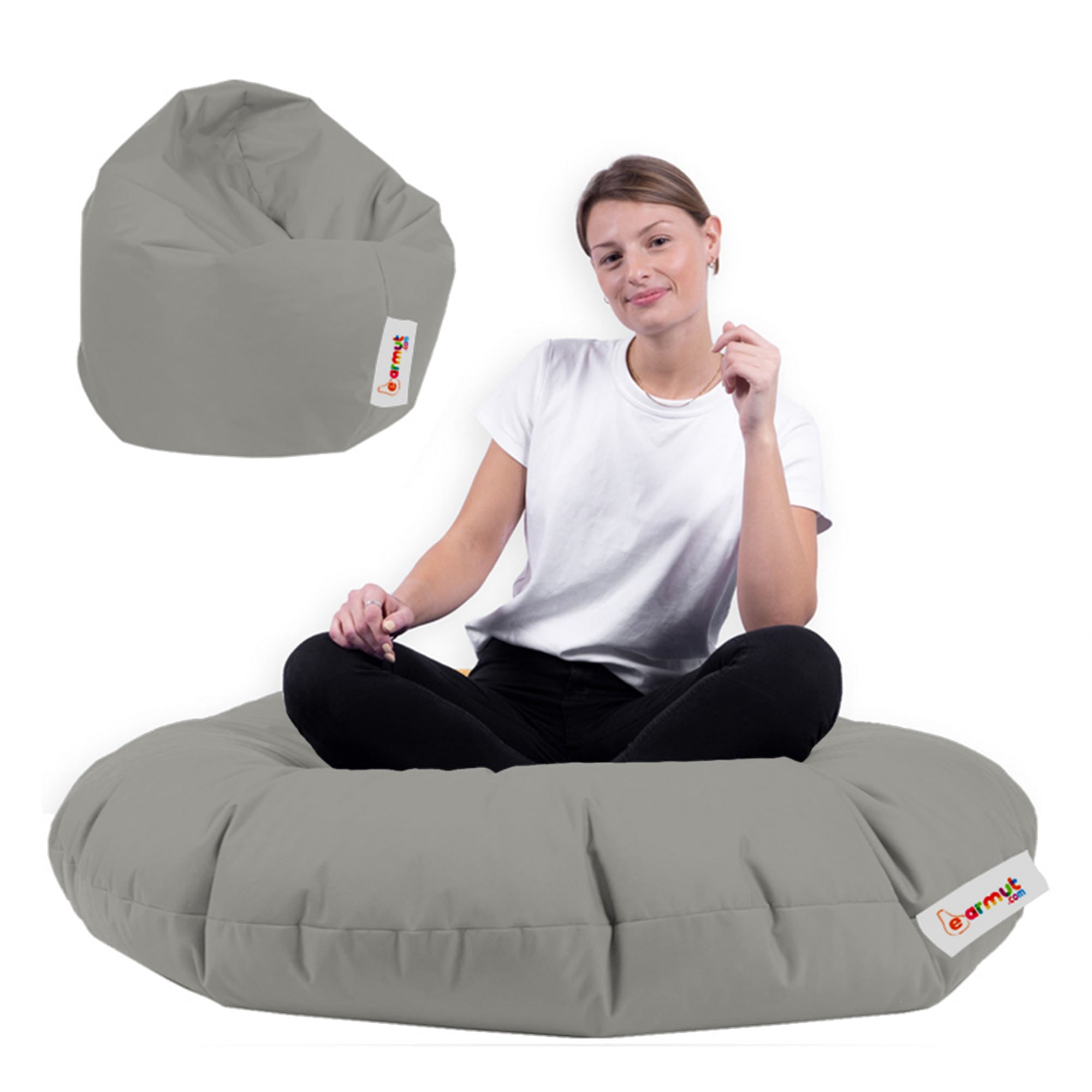 Puf de gradina, Hanah Home, poliester, fume, diametru 100 cm - 3 | YEO