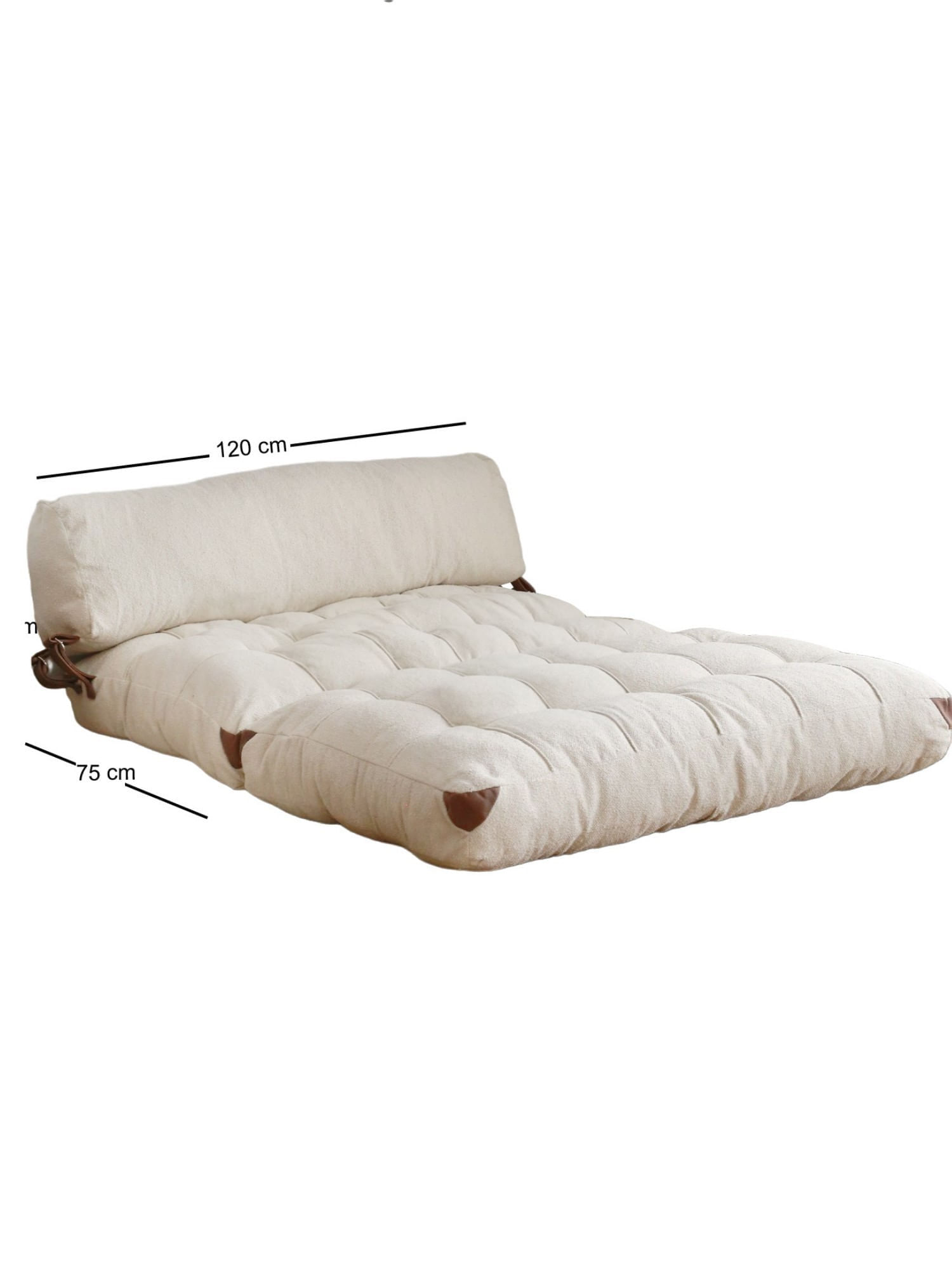 Canapea extensibila 2 locuri, Hanah Home, teddy, crem, 120x79x75 cm - 2 | YEO
