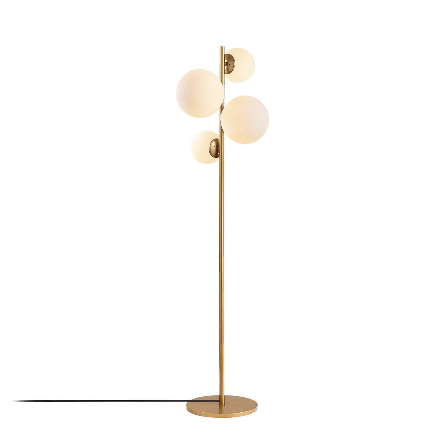Lampadar, Opviq, metal, auriu, 33x33x162 cm - 2 | YEO