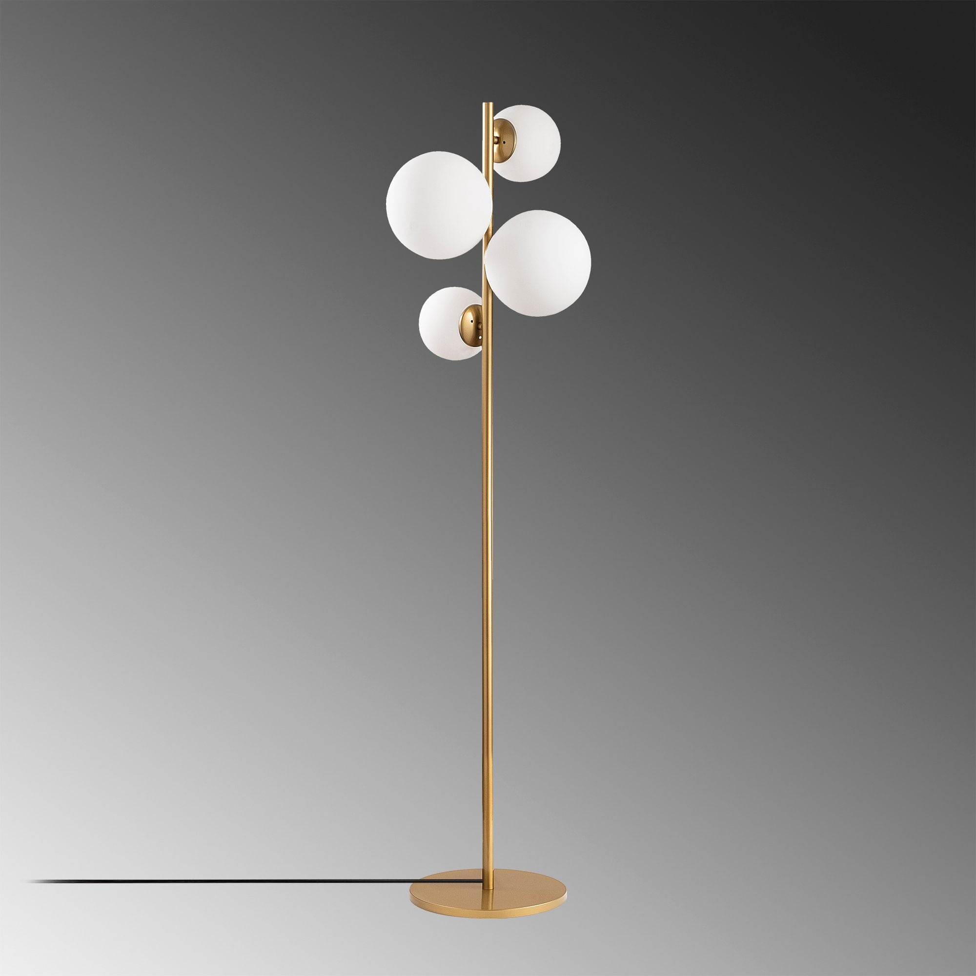 Lampadar, Opviq, metal, auriu, 33x33x162 cm - 3 | YEO