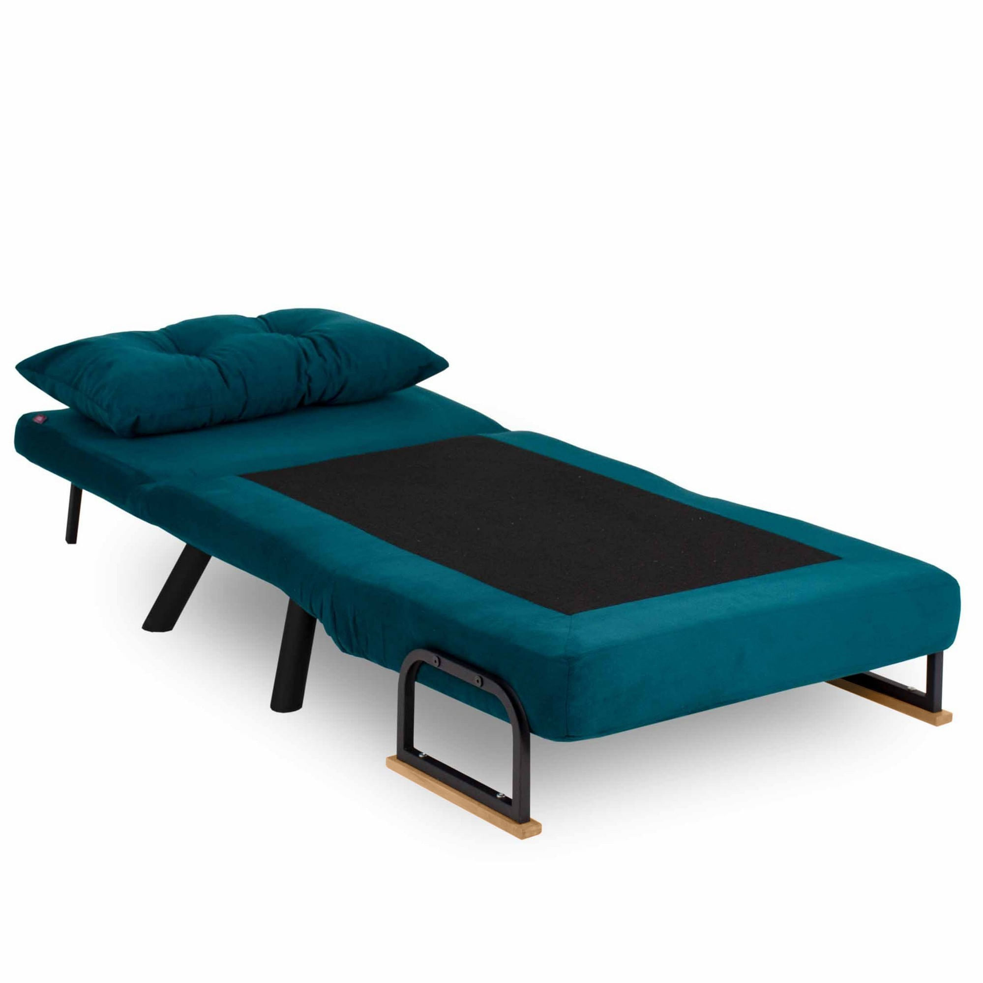Canapea extensibila, Hanah Home, metal, verde petrol, 175x60 cm - 2 | YEO