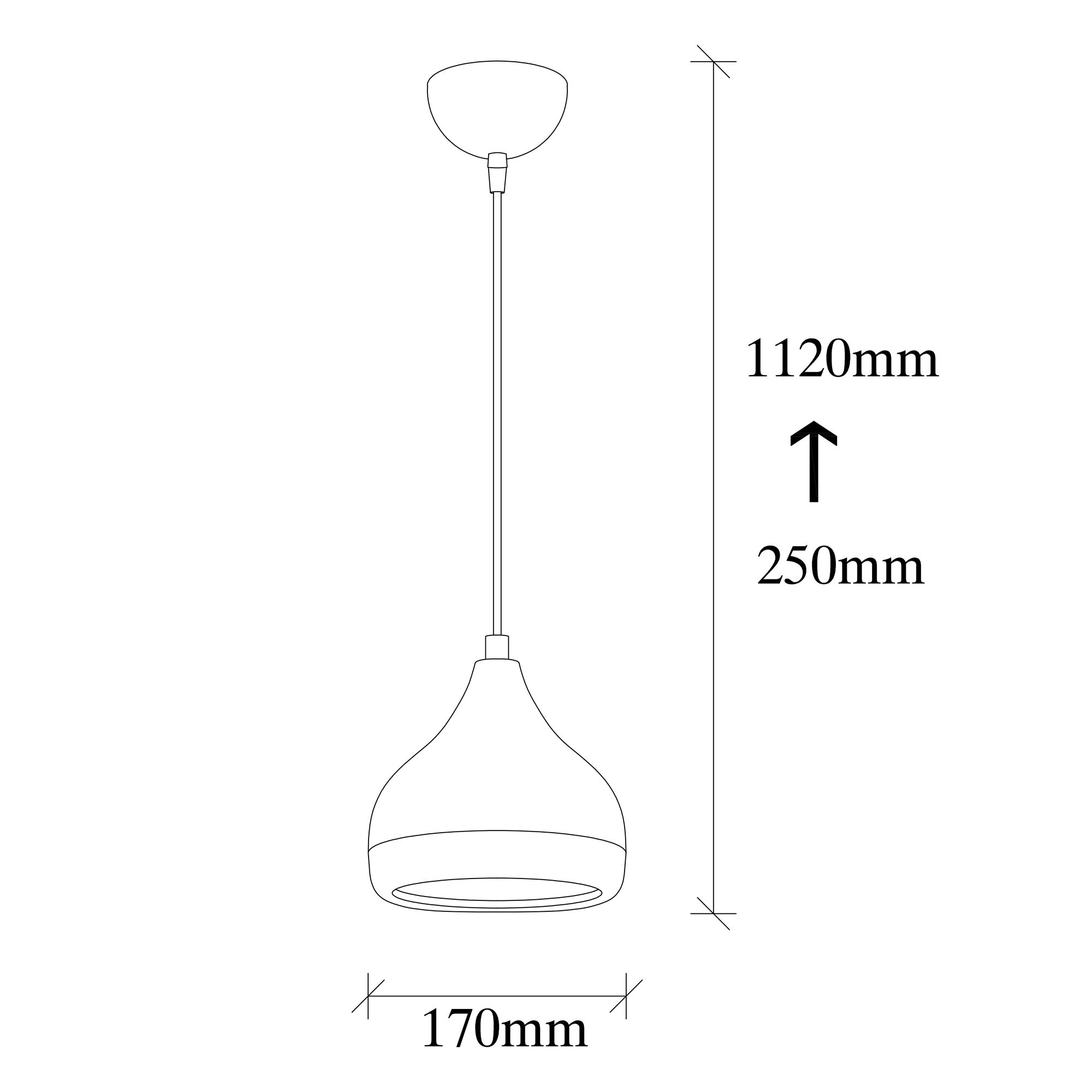 Lustra, Opviq, fier, negru cupru, diametru 17 cm, inaltime reglabila - 4 | YEO
