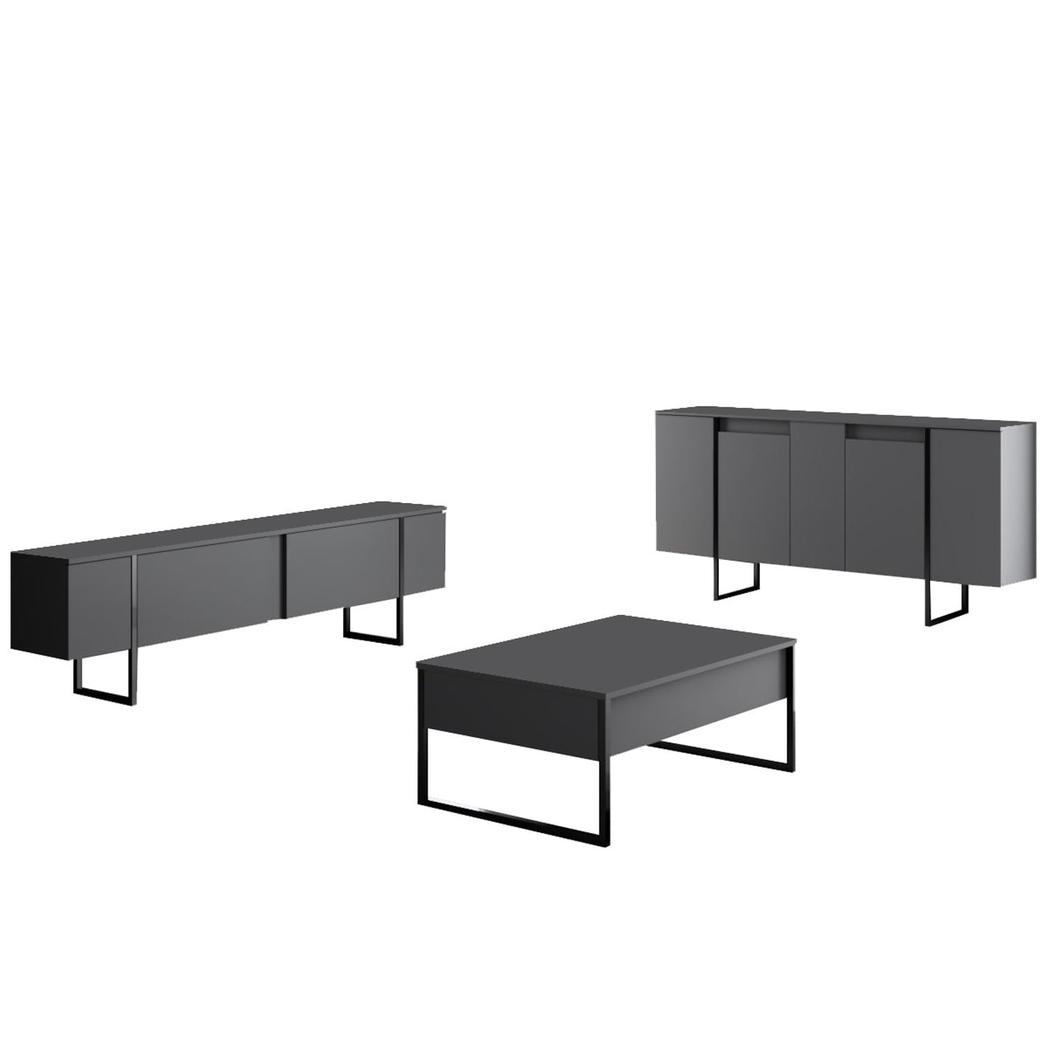 Consola, Hanah Home, pal melaminat, nuc si negru, 160x35x80 cm, 618BLY1175