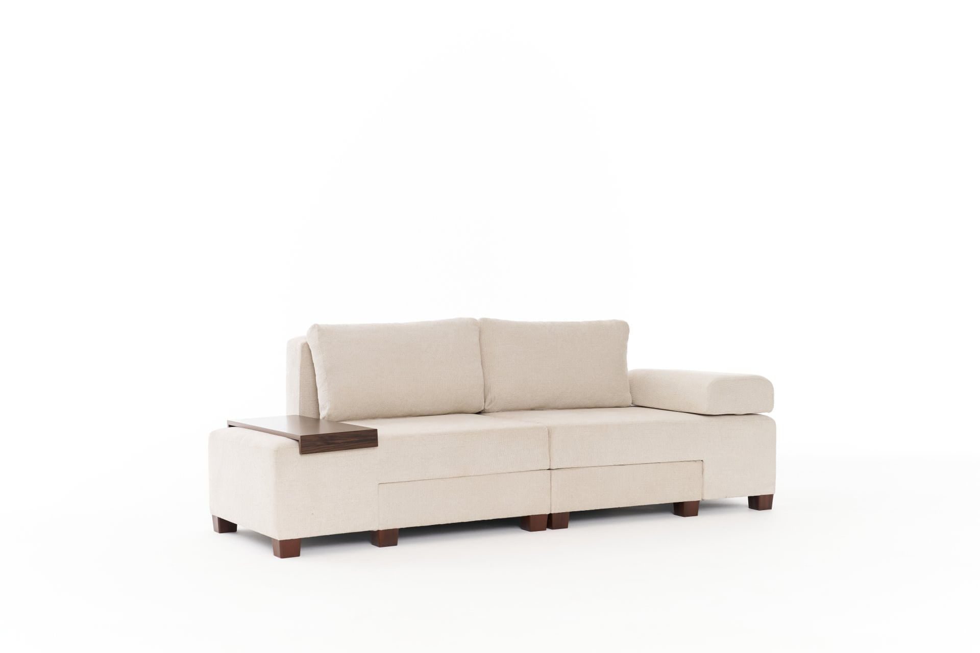 Canapea extensibila 3 locuri, Atelier Del Sofa, chenille, crem, 233x93x83 cm