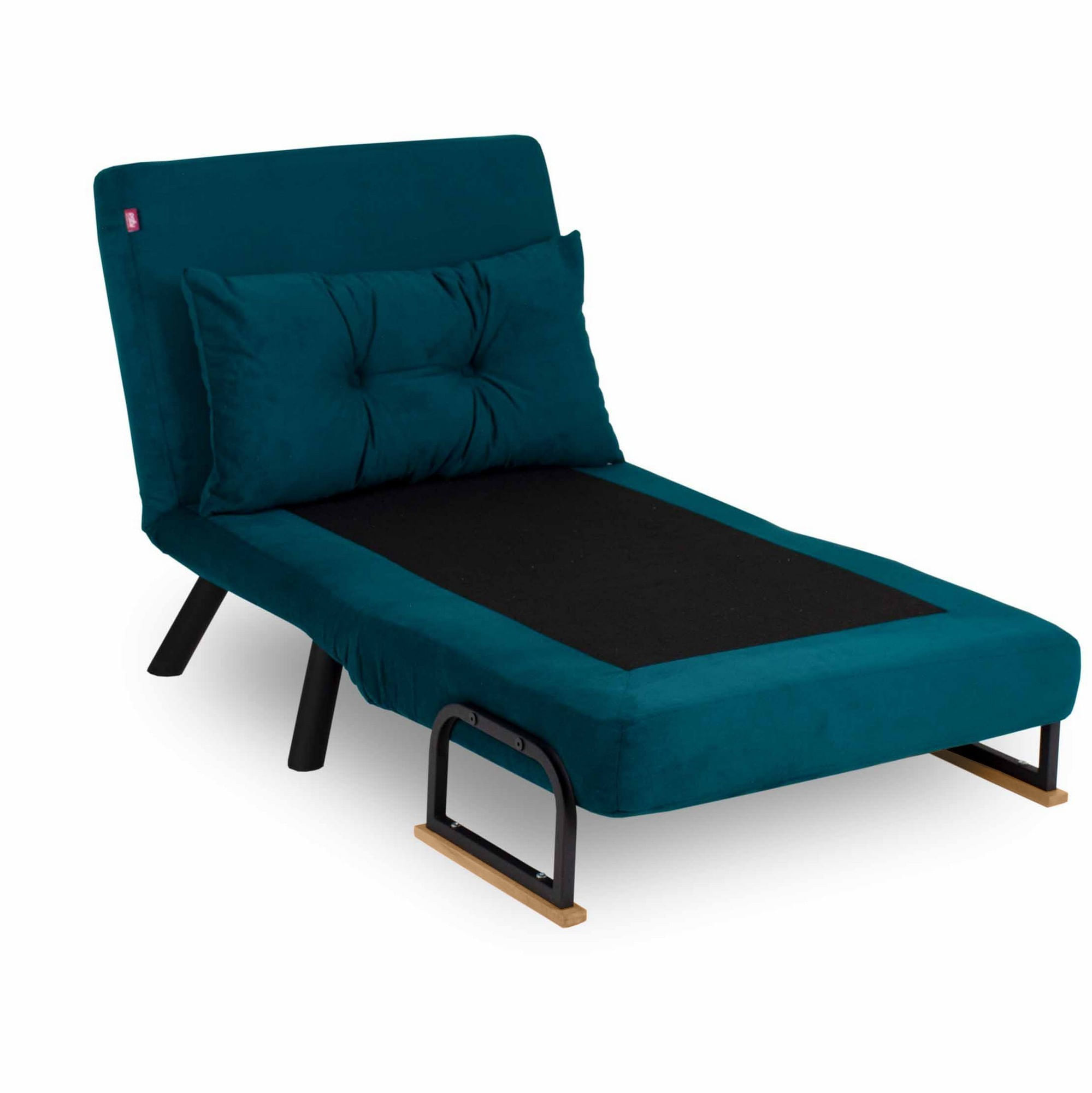 Canapea extensibila, Hanah Home, metal, verde petrol, 175x60 cm - 3 | YEO