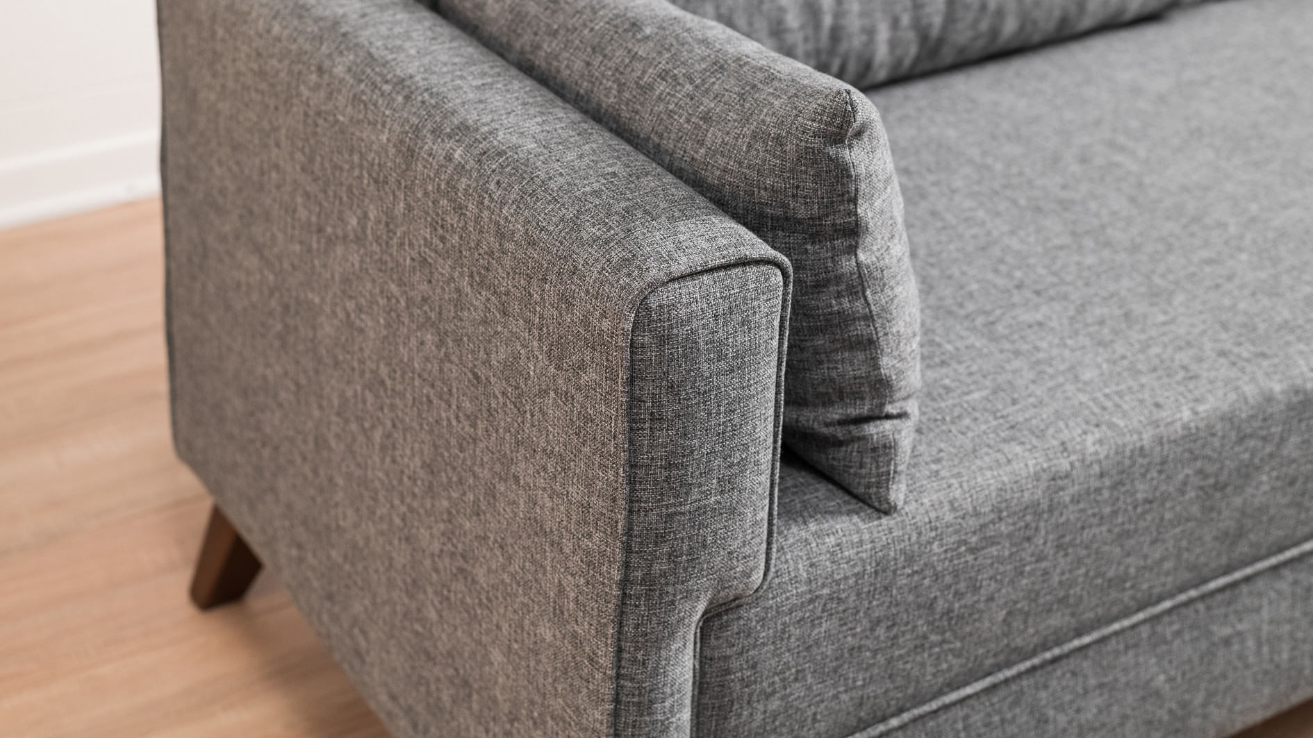 Canapea extensibila, Hanah Home, lemn si mdf, gri, 208x85x81 cm