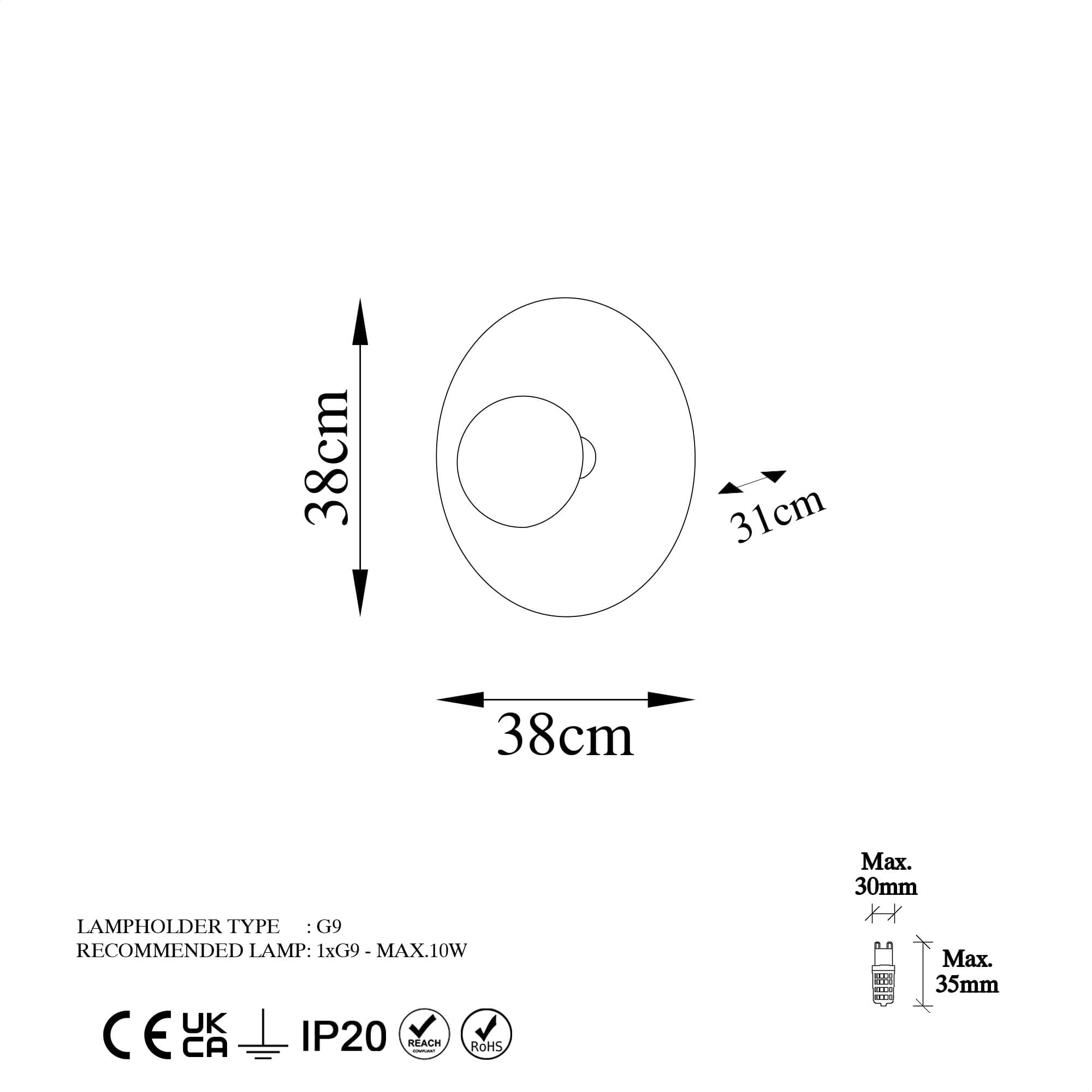 Aplica, Opviq, metal, cupru, 38x31 cm