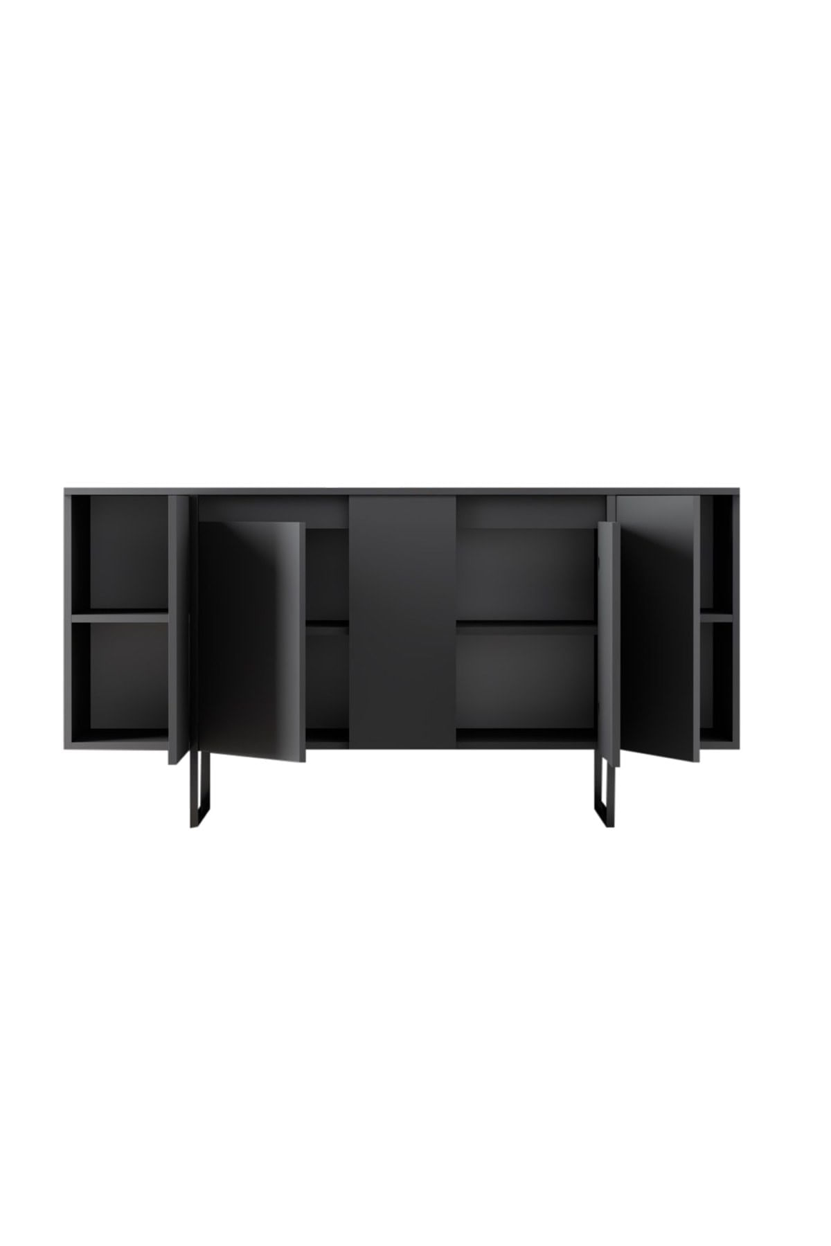 Consola, Hanah Home, pal melaminat, nuc si negru, 160x35x80 cm, 618BLY1175 - 3 | YEO