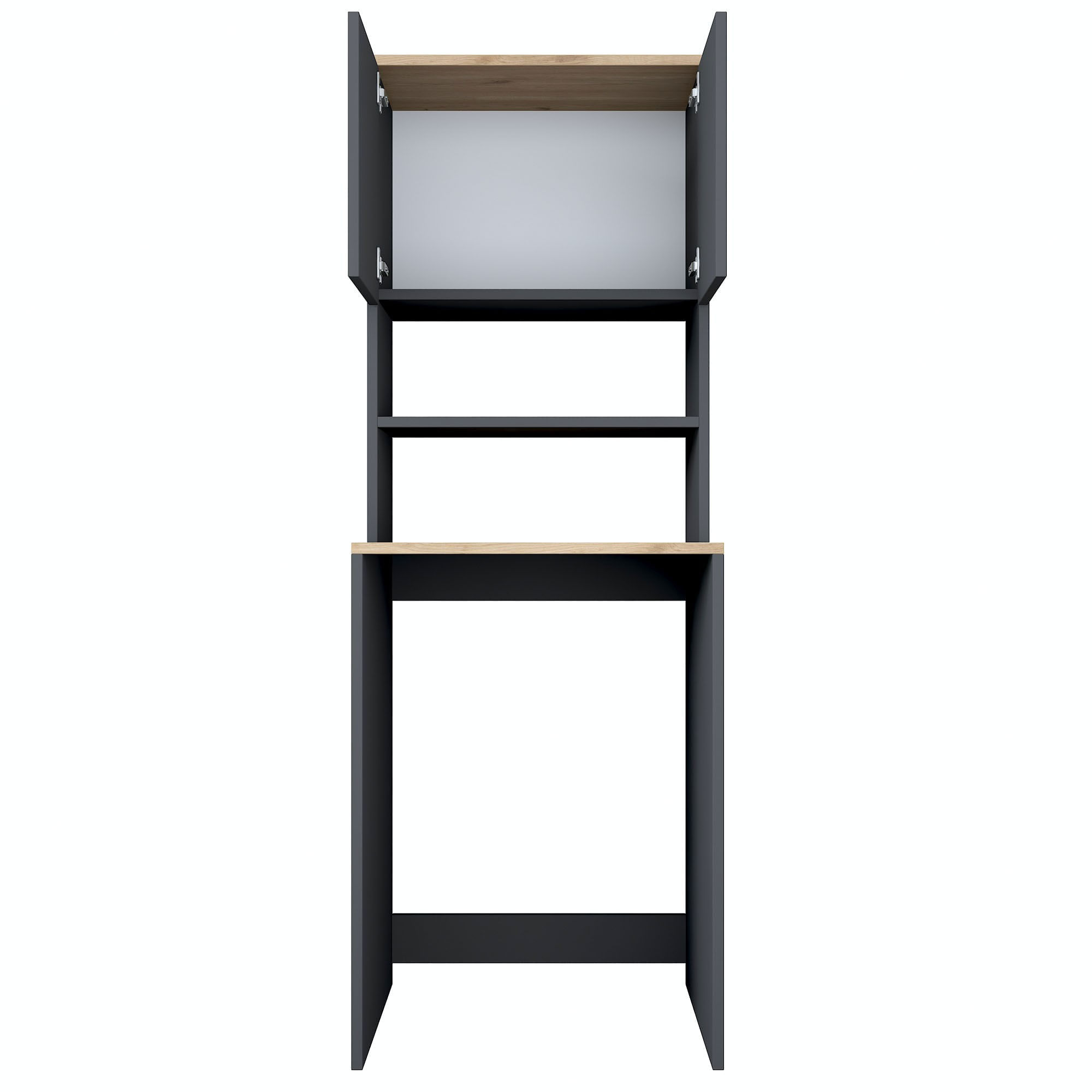 Dulap pentru masina de spalat, Hanah Home, pal melaminat, nuc si antracit, 65x60x183.6 cm - imagine 10