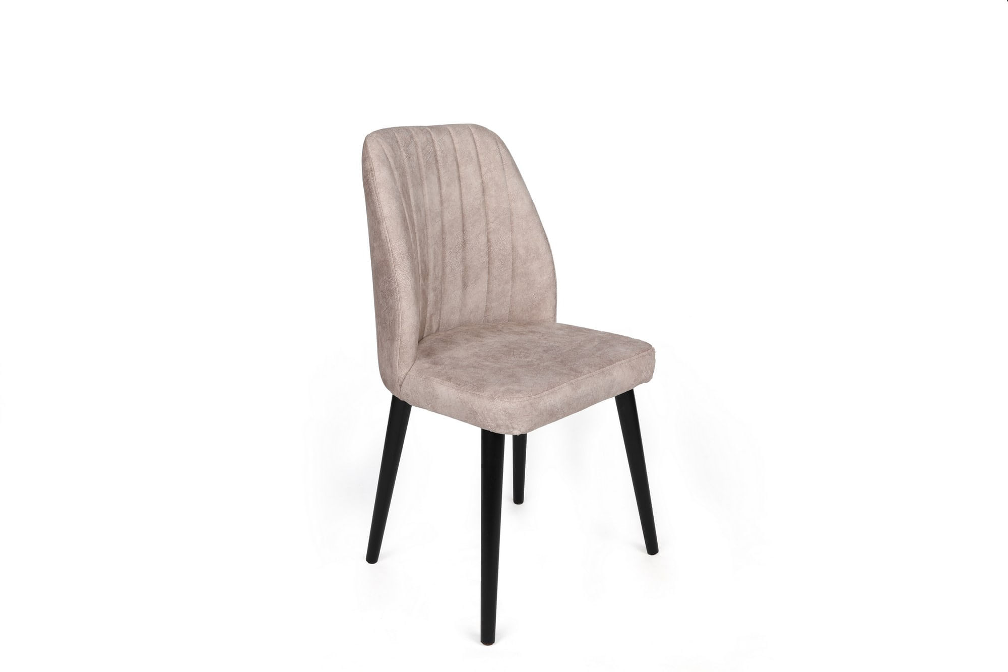 Set scaune, Hanah Home, catifea, crem si negru, 50x49x90 cm — imaginea 2