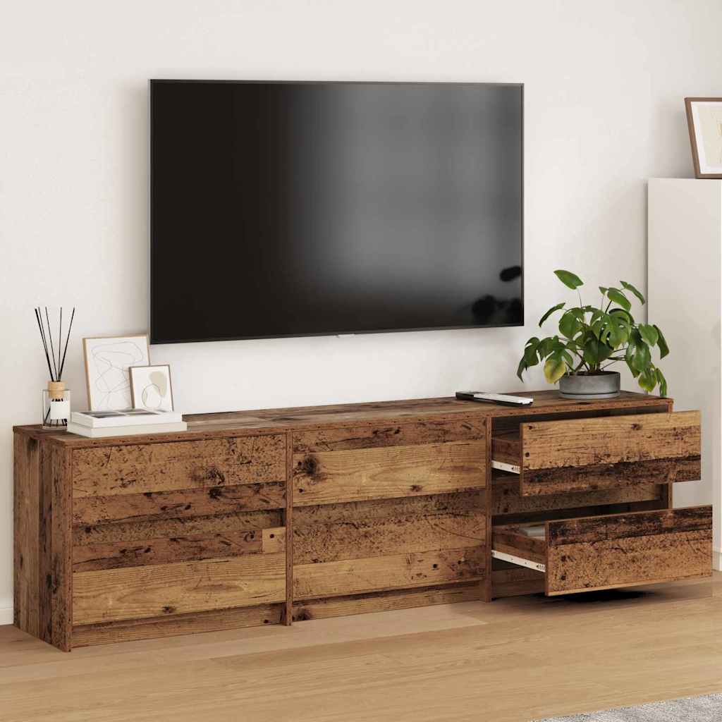 Cabinet TV cu lumini cu banda LED cu sertar cu depozitare Maro 180 x 34 x 50 cm — imaginea 2