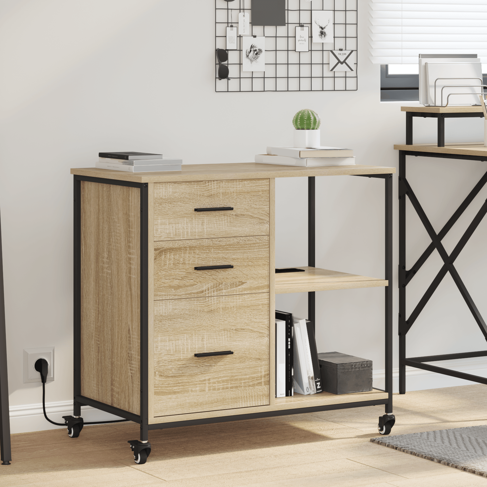 Dulap de birou Stejar sonoma 76 x 41 x 72 cm Lemn compozit