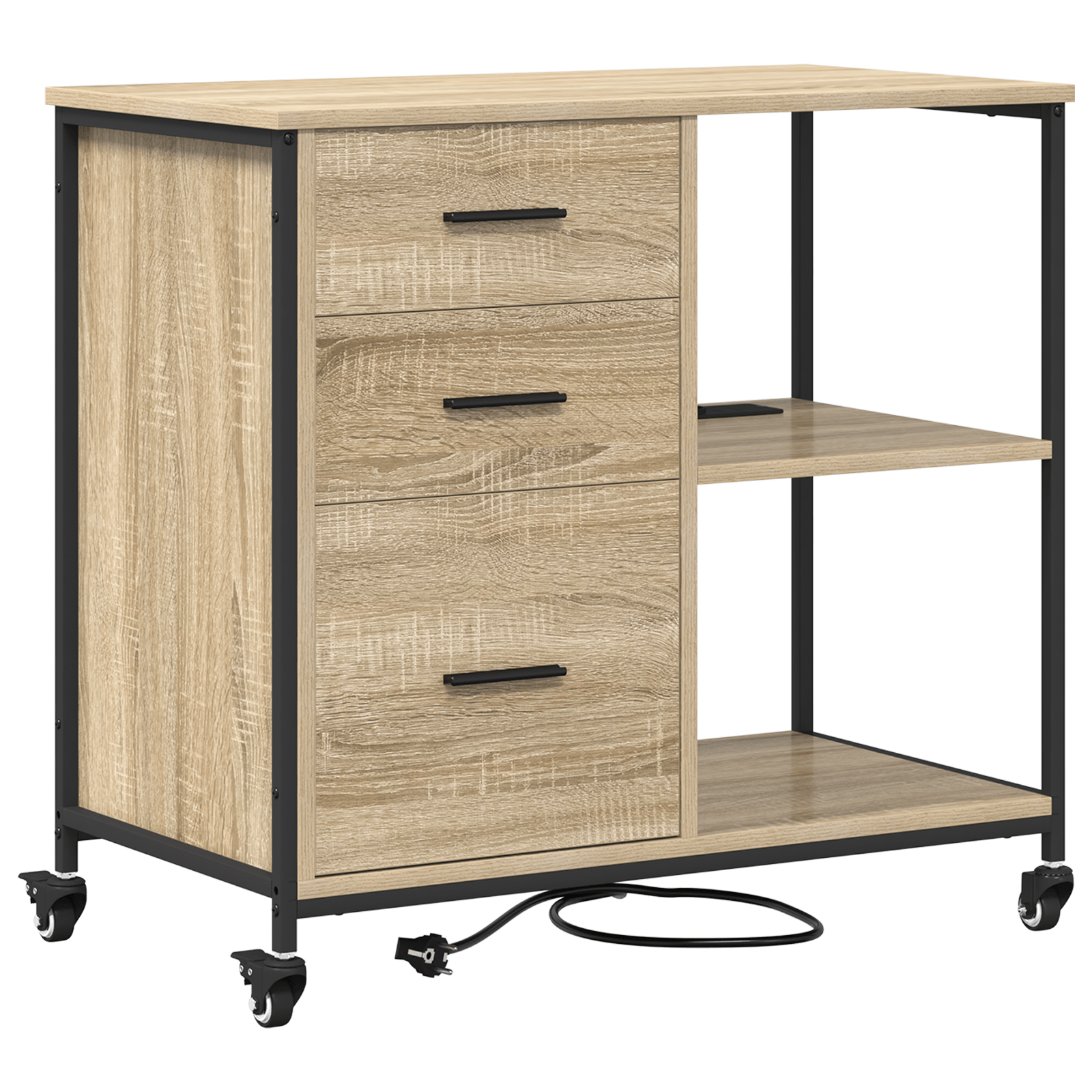 Dulap de birou Stejar sonoma 76 x 41 x 72 cm Lemn compozit — imaginea 2