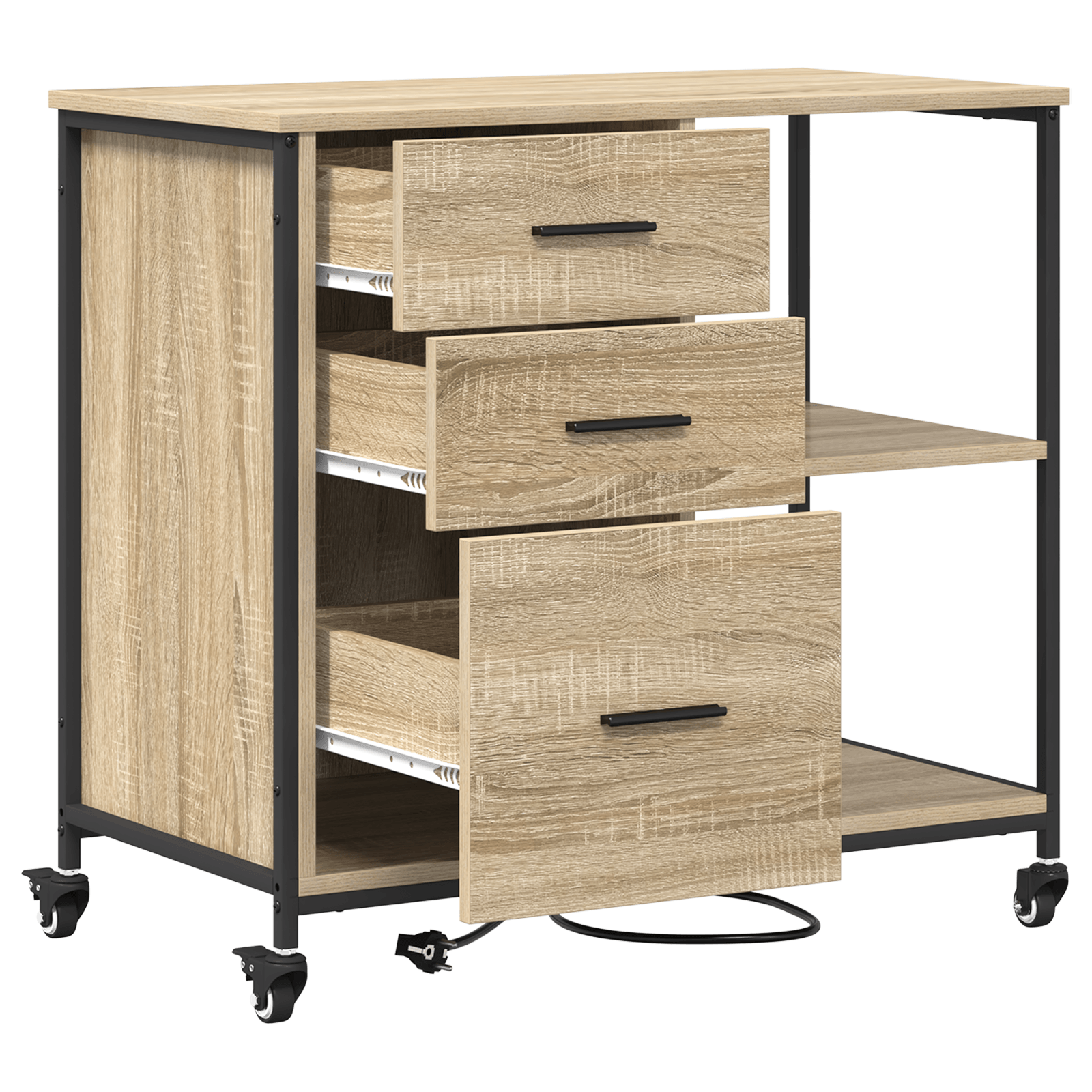 Dulap de birou Stejar sonoma 76 x 41 x 72 cm Lemn compozit — imaginea 4