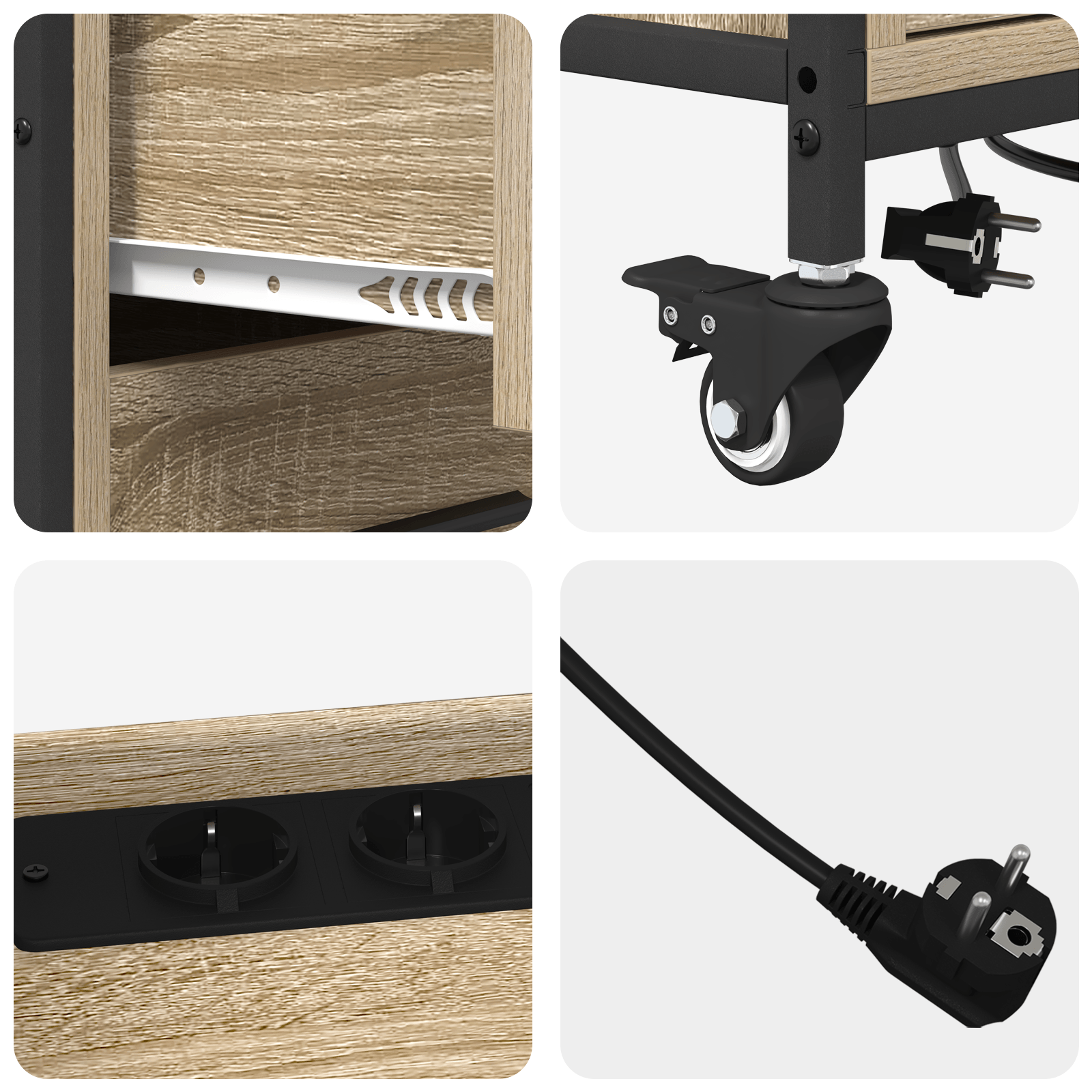 Dulap de birou Stejar sonoma 76 x 41 x 72 cm Lemn compozit — imaginea 8
