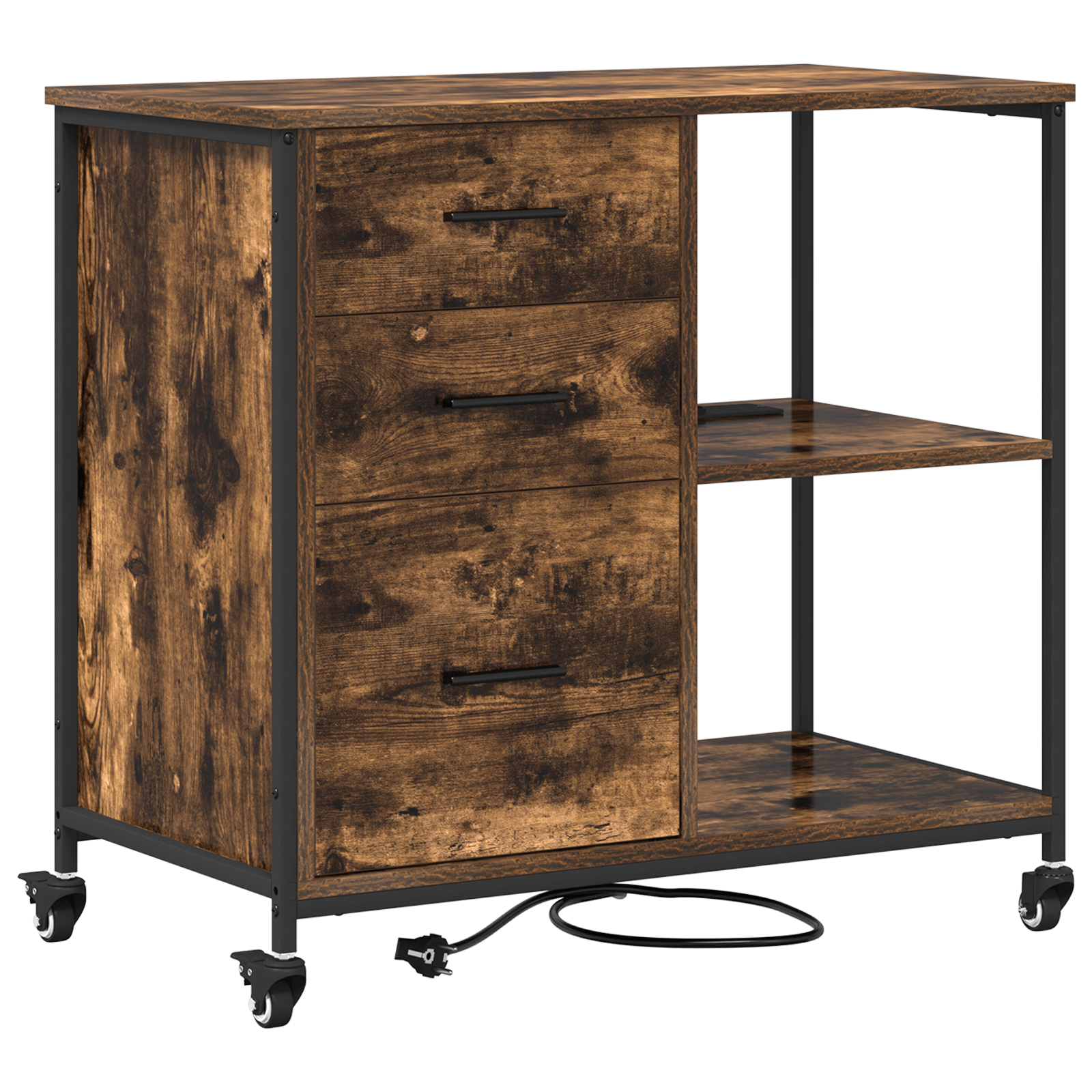 Dulap de birou Stejar afumat 76 x 41 x 72 cm Lemn compozit — imaginea 2