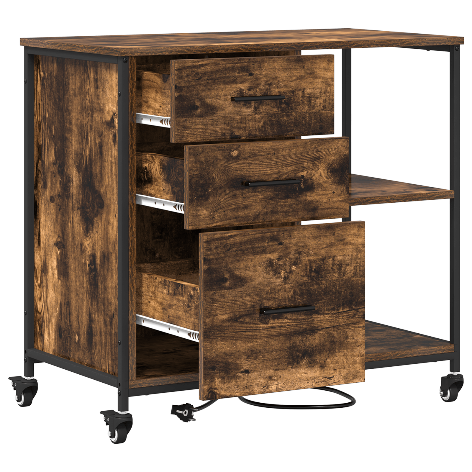 Dulap de birou Stejar afumat 76 x 41 x 72 cm Lemn compozit — imaginea 4