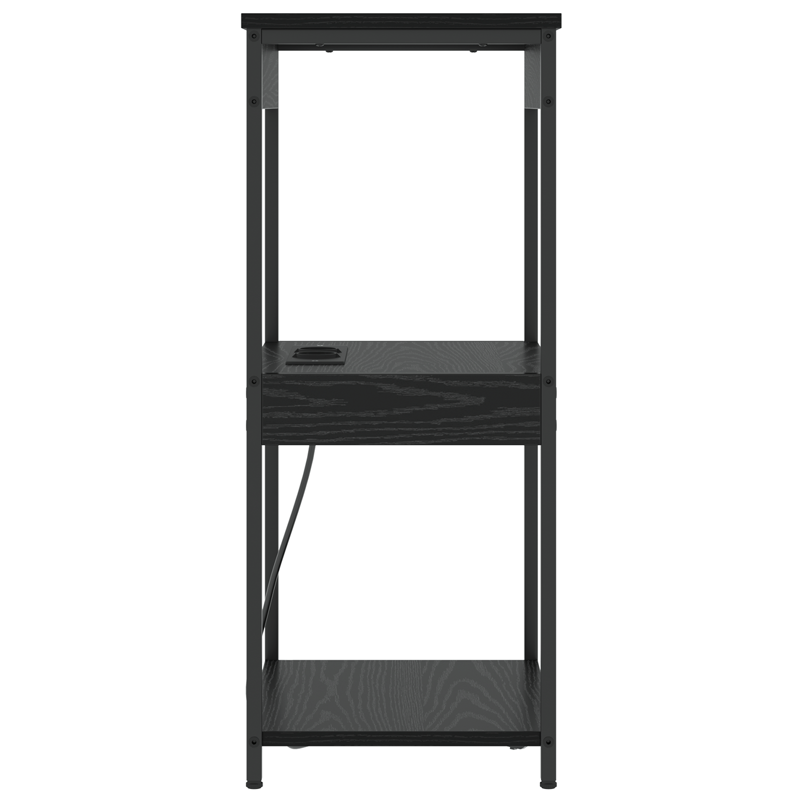 Cabinet de noptiere cu statie de incarcare cu raft Stejar negru — imaginea 6
