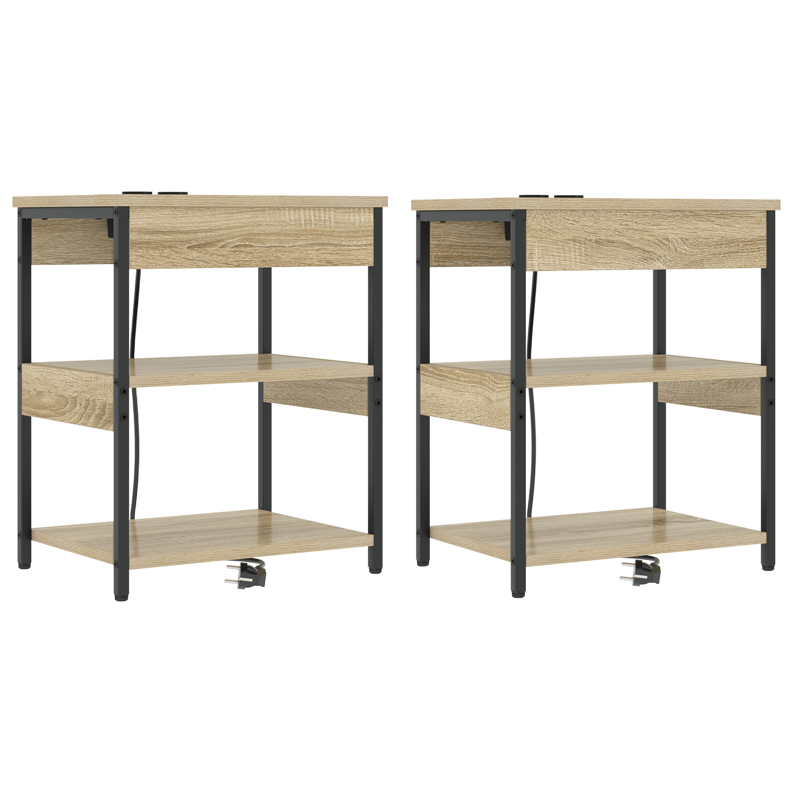 Noptiere 2 pcs Stejar sonoma 41 x 31 x 51 cm Lemn compozit — imaginea 2