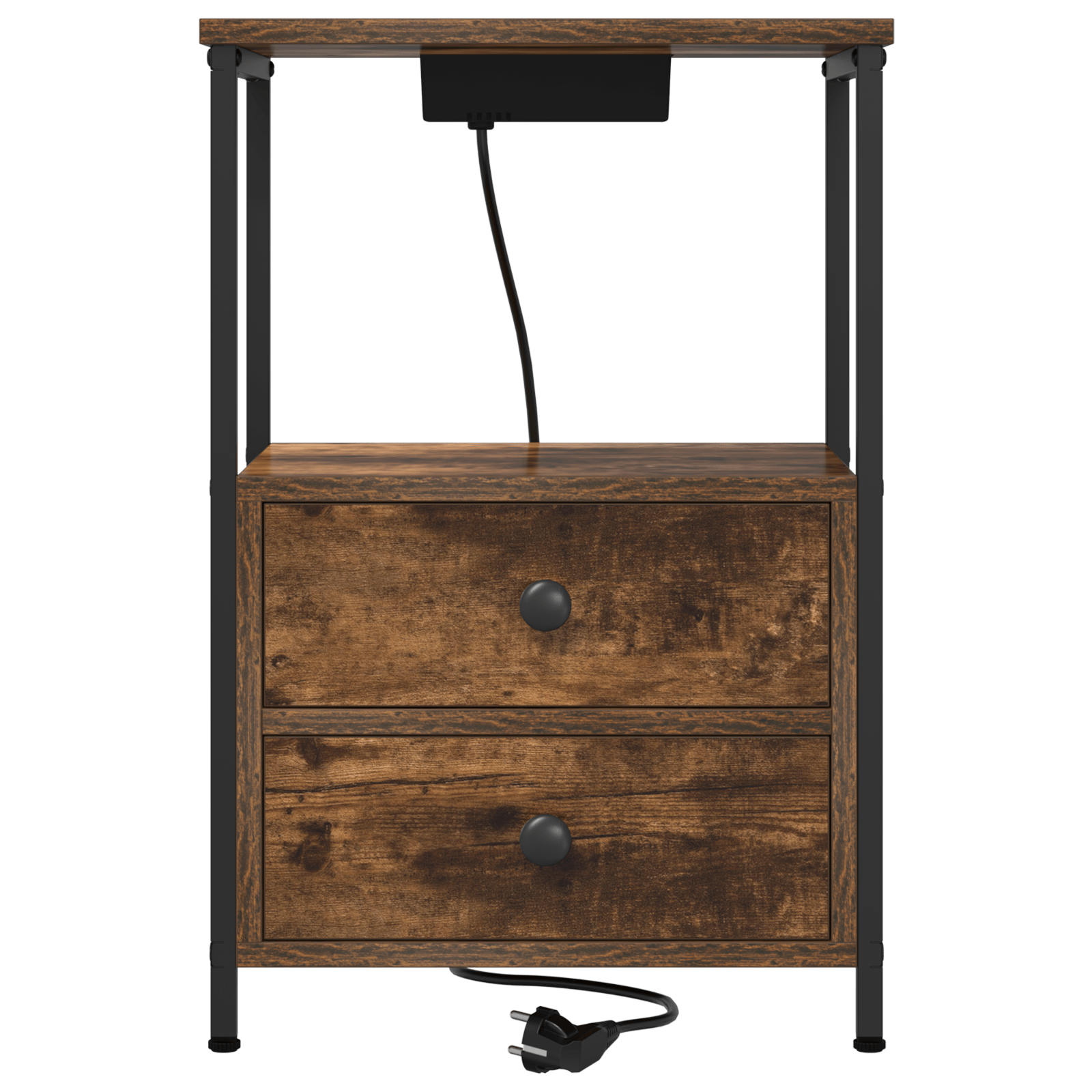 Cabinet de noptiere cu statie de incarcare Stejar afumat — imaginea 6