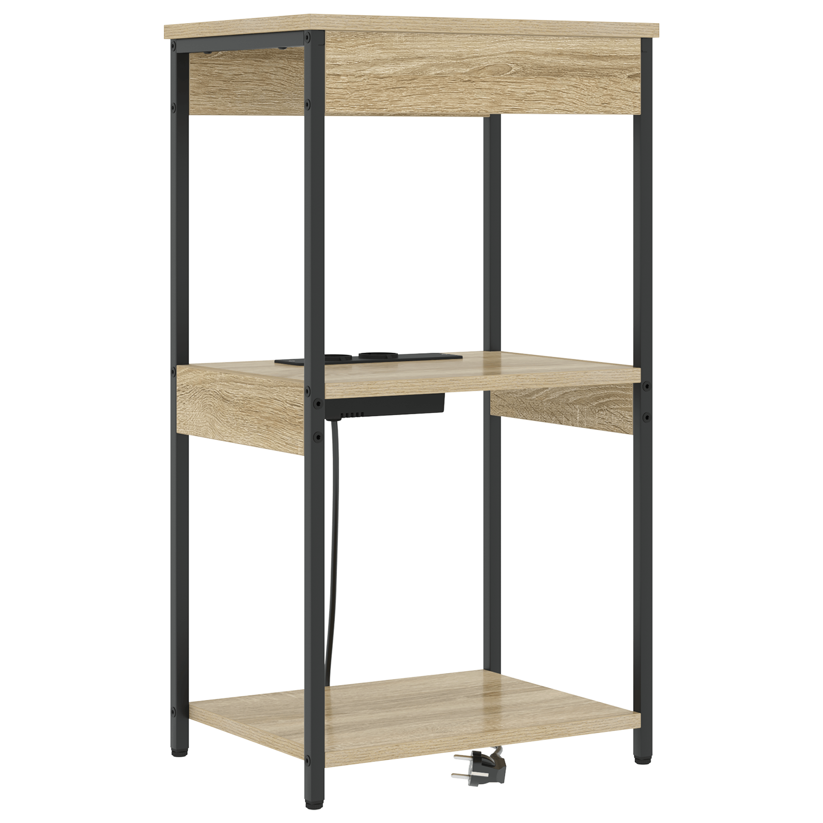 Cabinet de noptiere cu statie de incarcare Stejar sonoma — imaginea 2