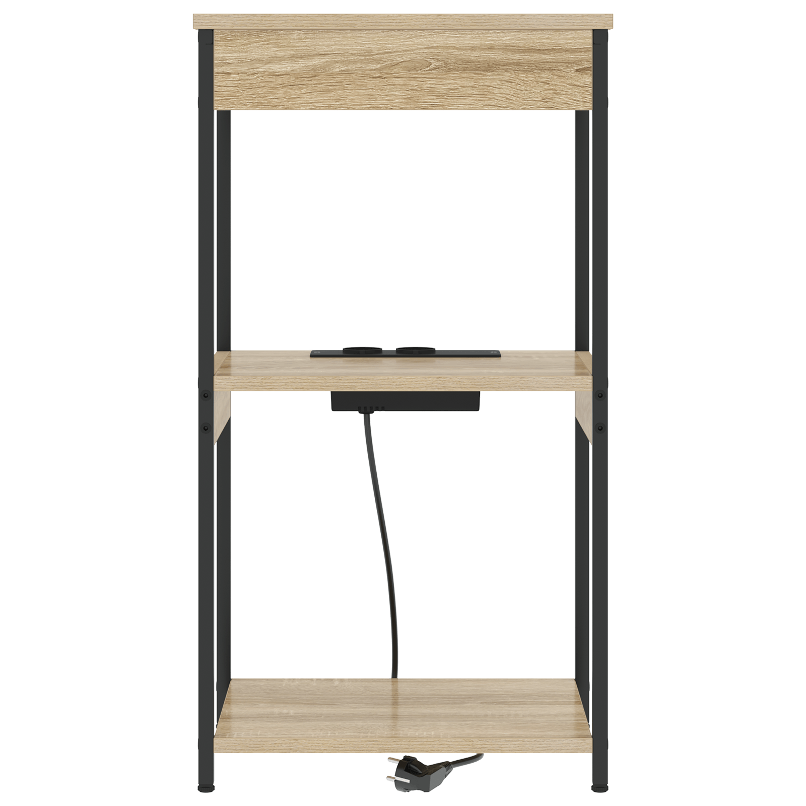 Cabinet de noptiere cu statie de incarcare Stejar sonoma — imaginea 5