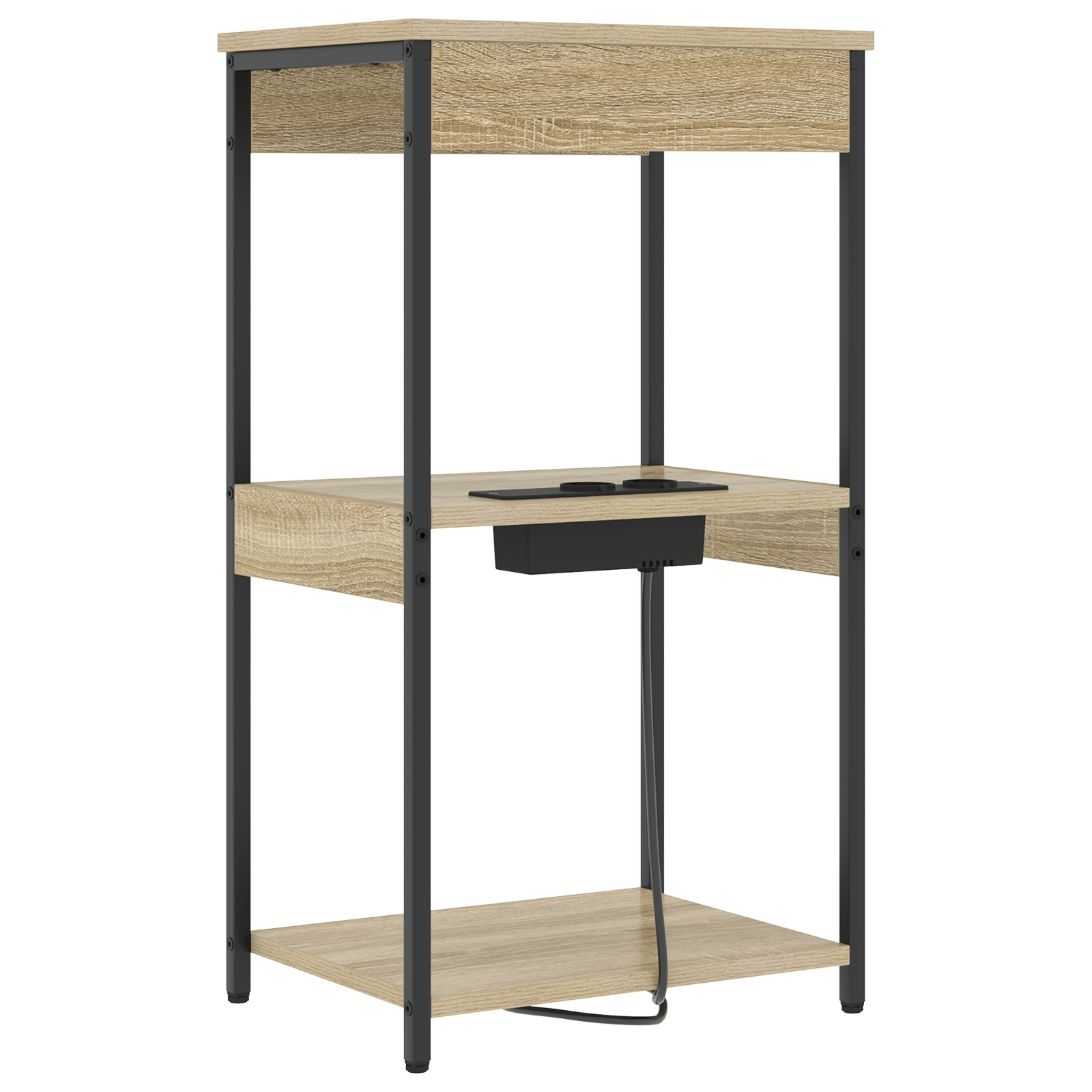 Cabinet de noptiere cu statie de incarcare Stejar sonoma — imaginea 7