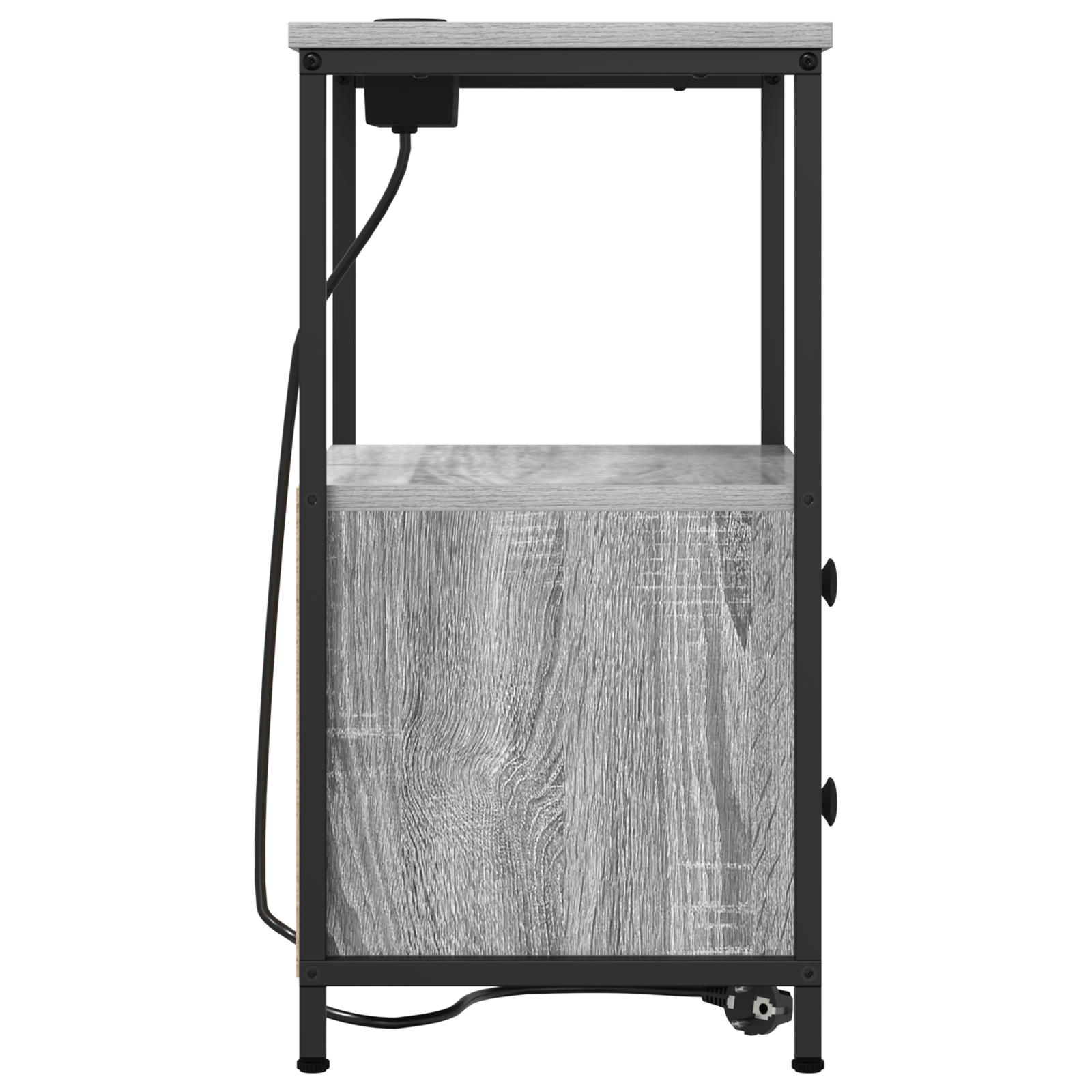 Cabinet de noptiere cu statie de incarcare cu sertar sonoma gri — imaginea 7