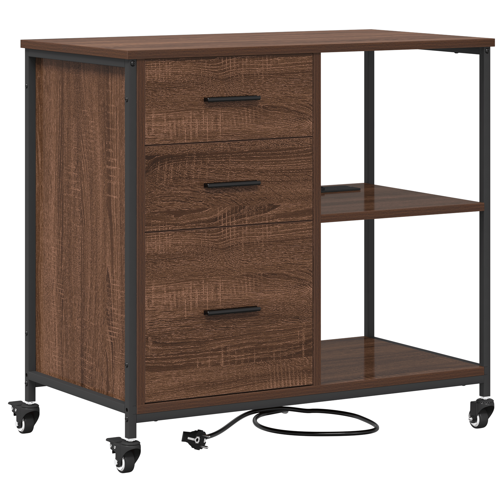 Dulap de birou Stejar brun 76 x 41 x 72 cm Lemn compozit — imaginea 2