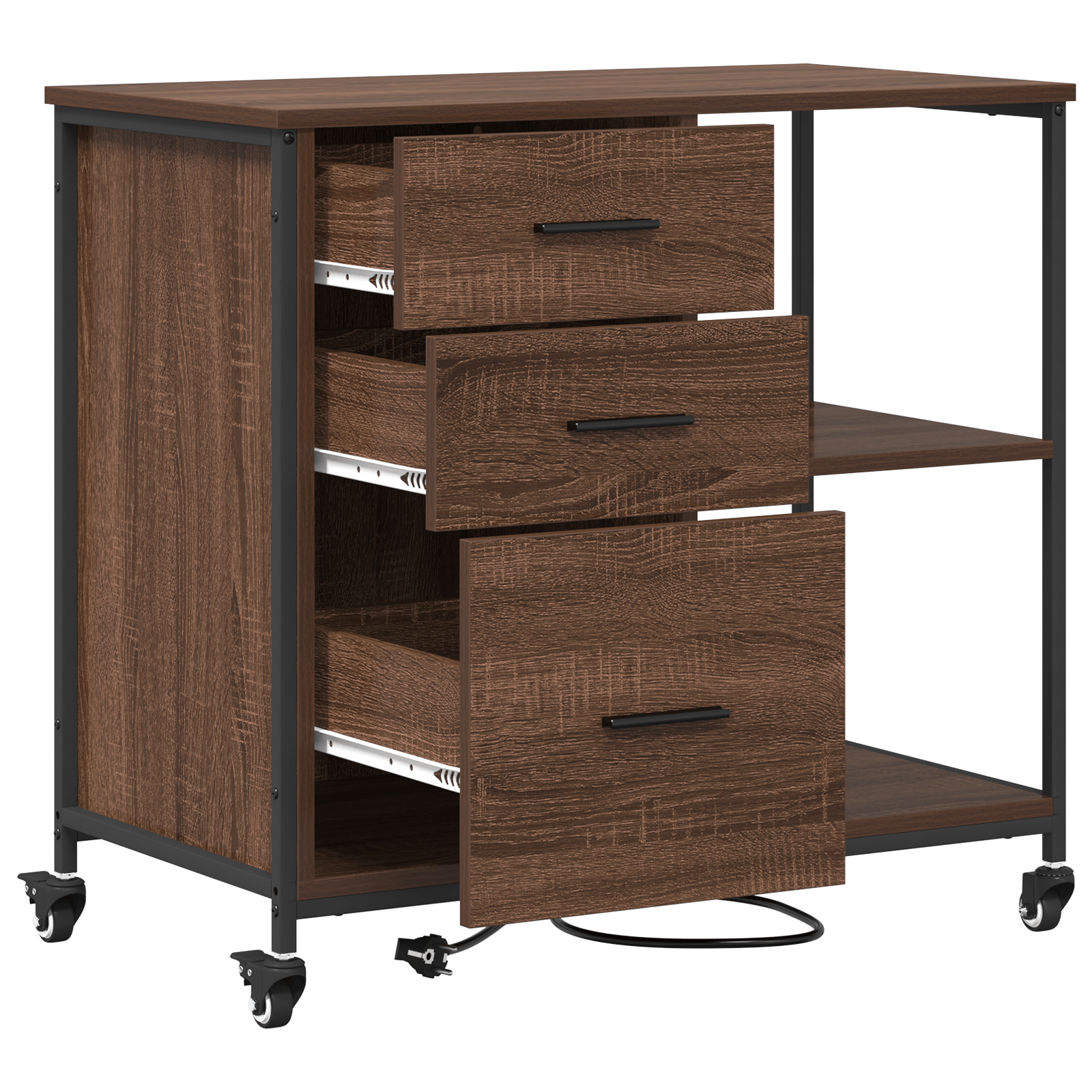 Dulap de birou Stejar brun 76 x 41 x 72 cm Lemn compozit — imaginea 4