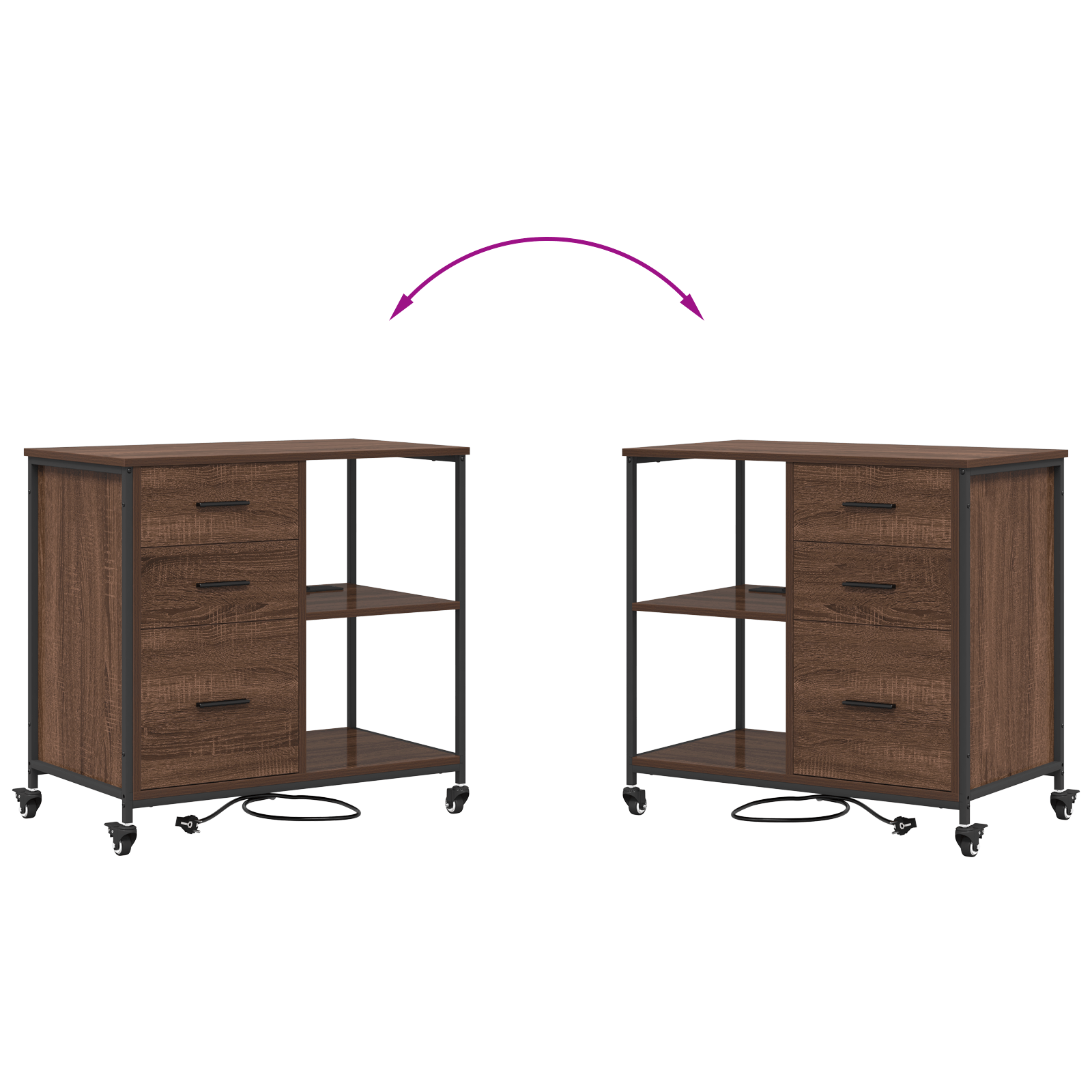Dulap de birou Stejar brun 76 x 41 x 72 cm Lemn compozit — imaginea 9