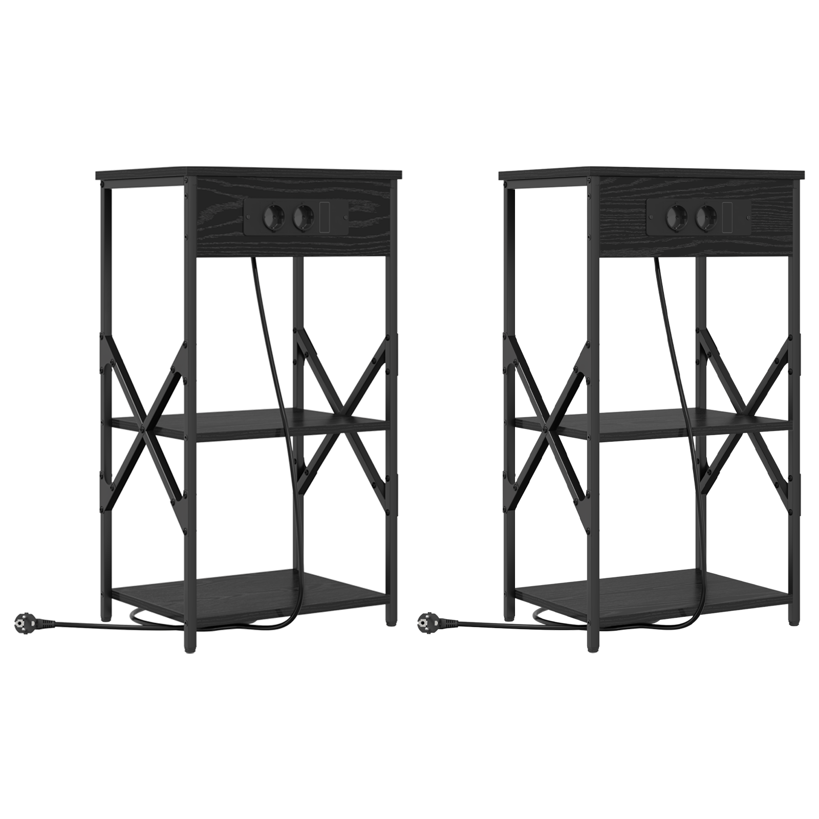 Noptiere 2 pcs Stejar negru 41 x 31 x 76 cm Lemn compozit — imaginea 2