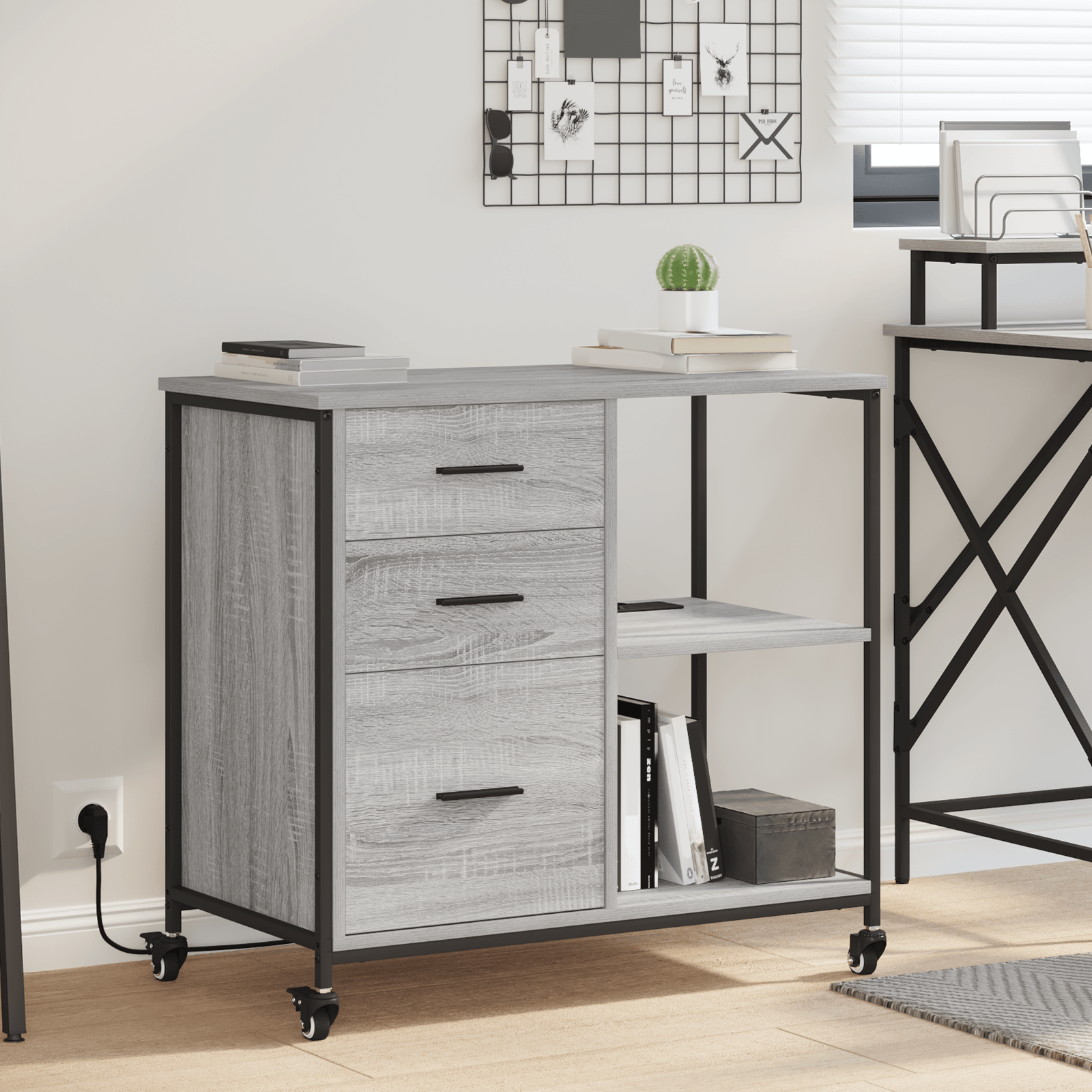 Dulap de birou sonoma gri 76 x 41 x 72 cm Lemn compozit