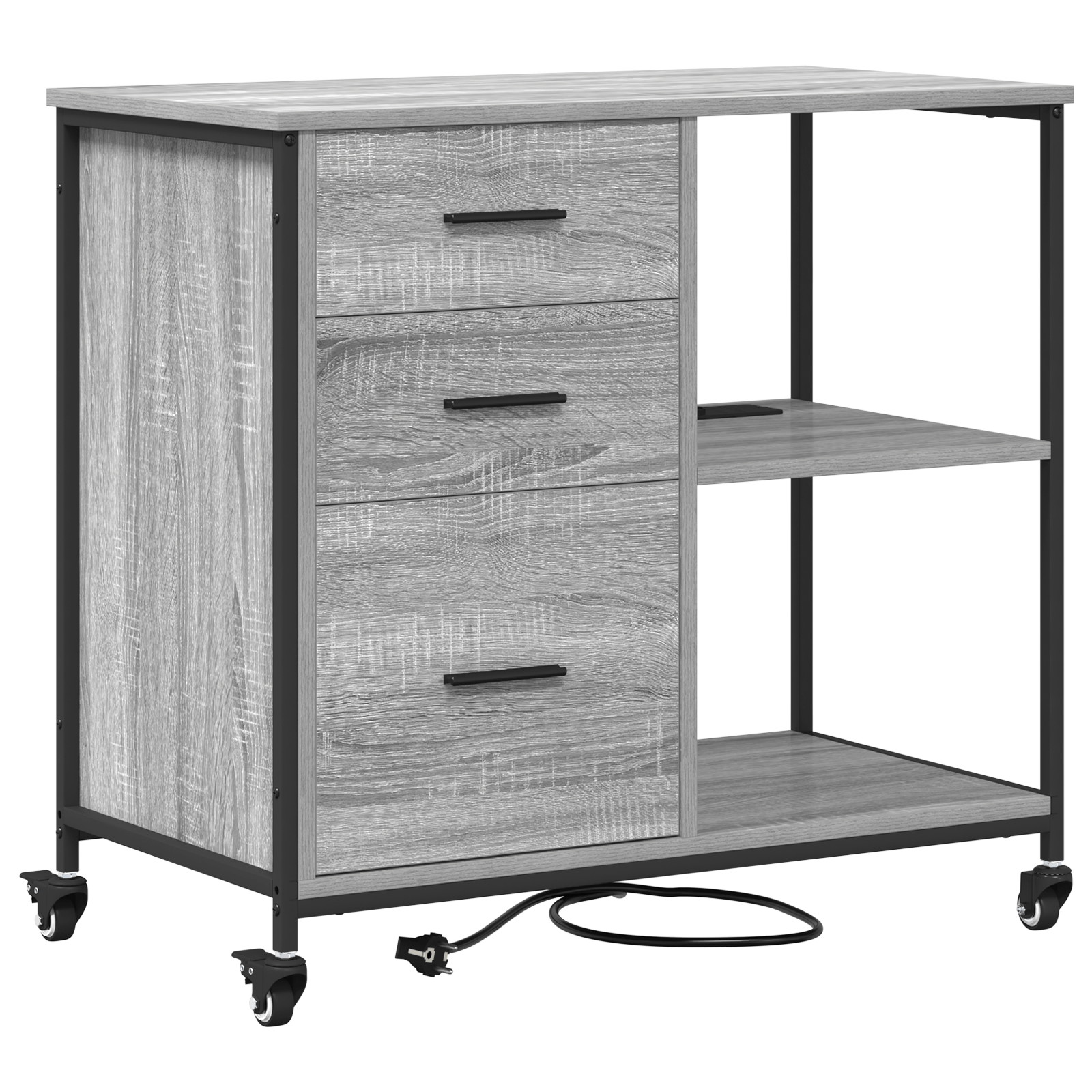 Dulap de birou sonoma gri 76 x 41 x 72 cm Lemn compozit — imaginea 2