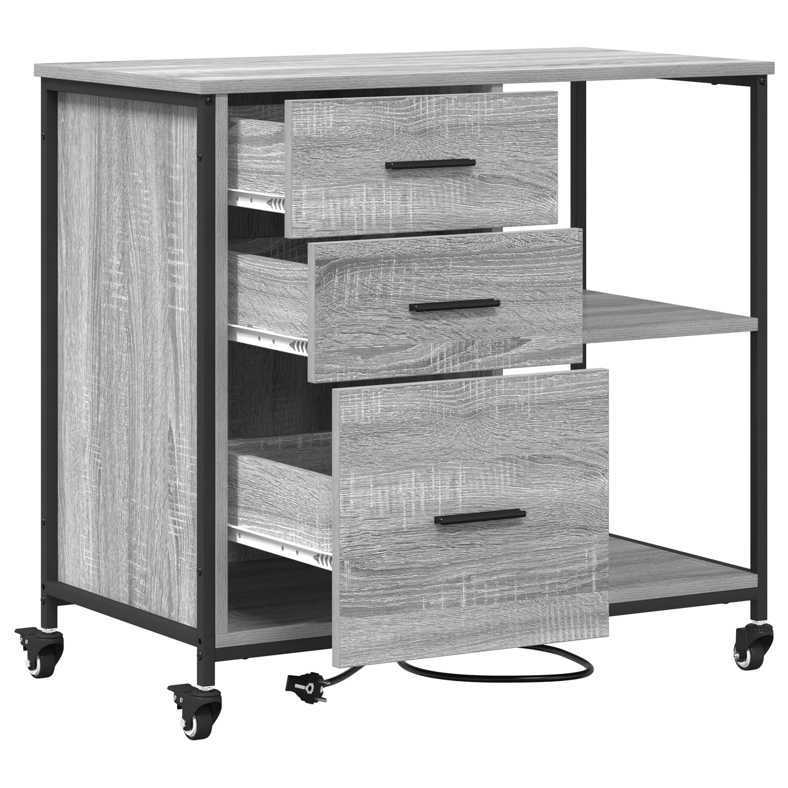 Dulap de birou sonoma gri 76 x 41 x 72 cm Lemn compozit — imaginea 4